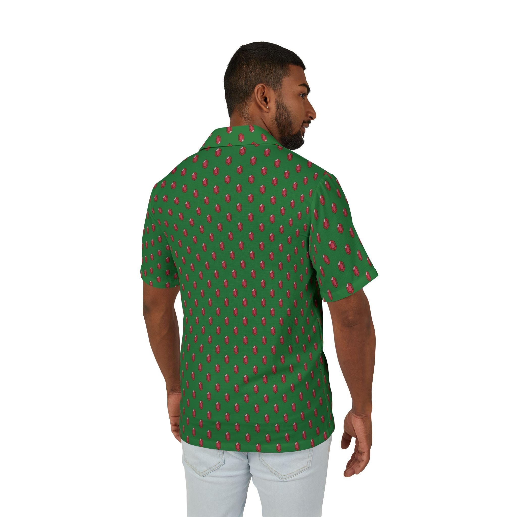 Critical Cut Green Ruby Gems Camp Shirt