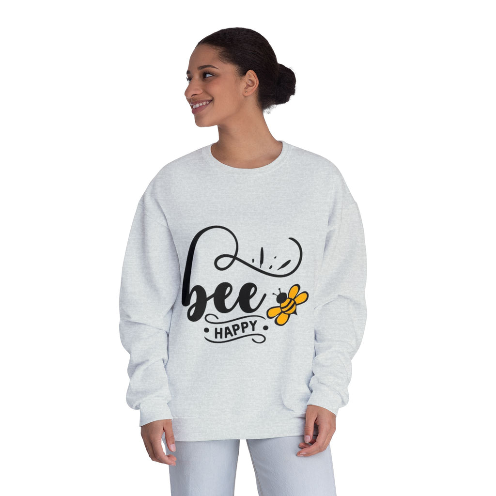 Bee Happy Series - "Bee Happy." Unisex NuBlend Crewneck Sweatshirt