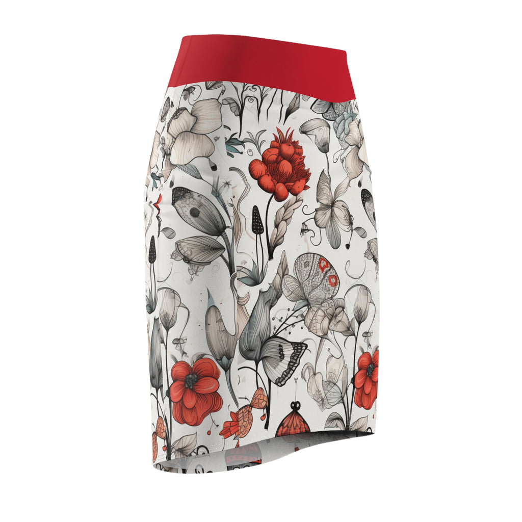 Grit with Grace – Floral Butterfly Pencil Skirt – Open Edition