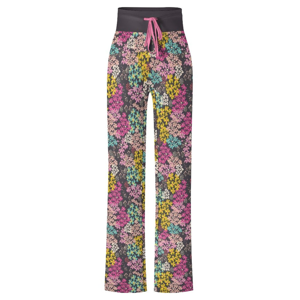 Summer Vibes Drawstring Yoga Pants with Straight Baggy