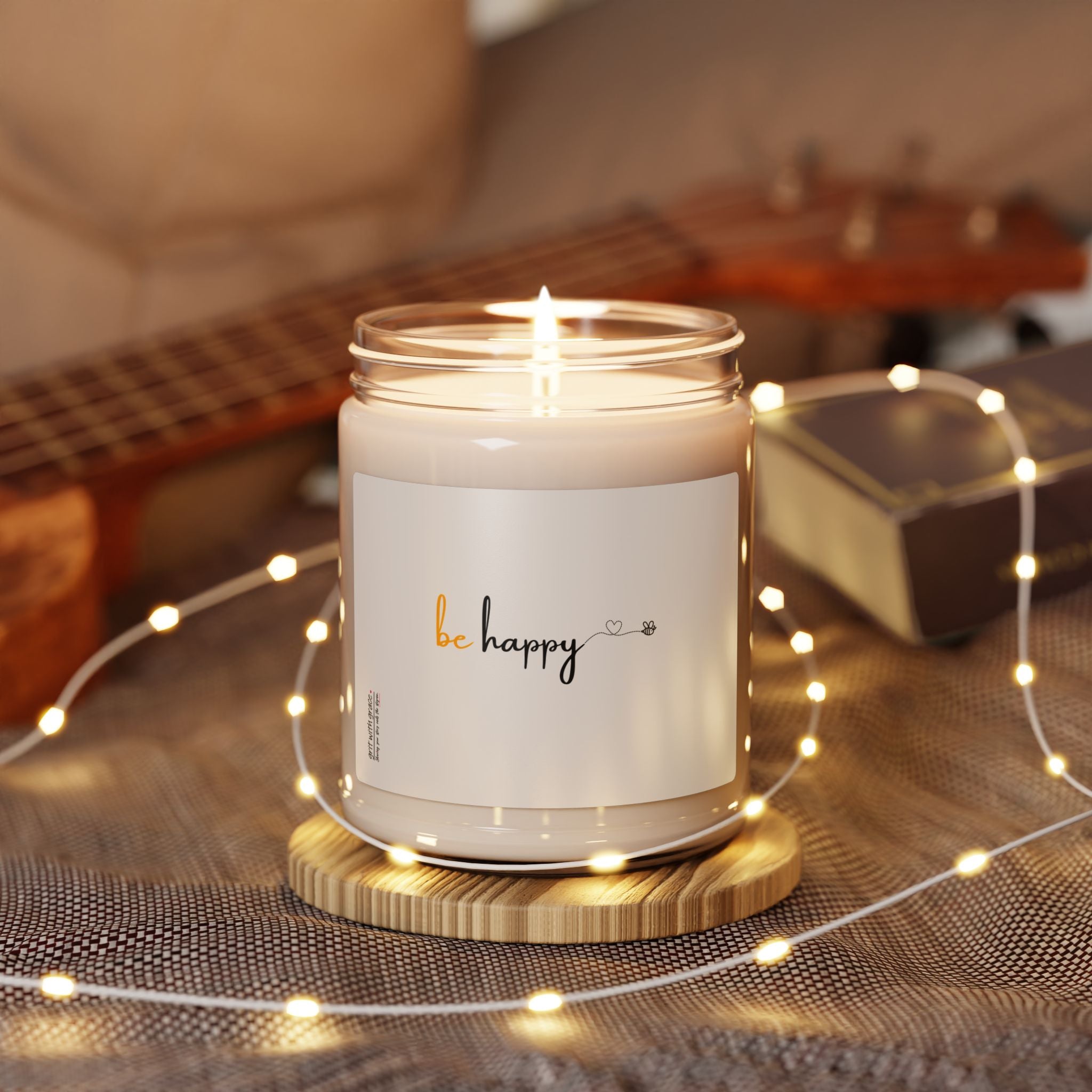Bee Happy Series - "Be Happy." Scented Soy Candle, 9oz