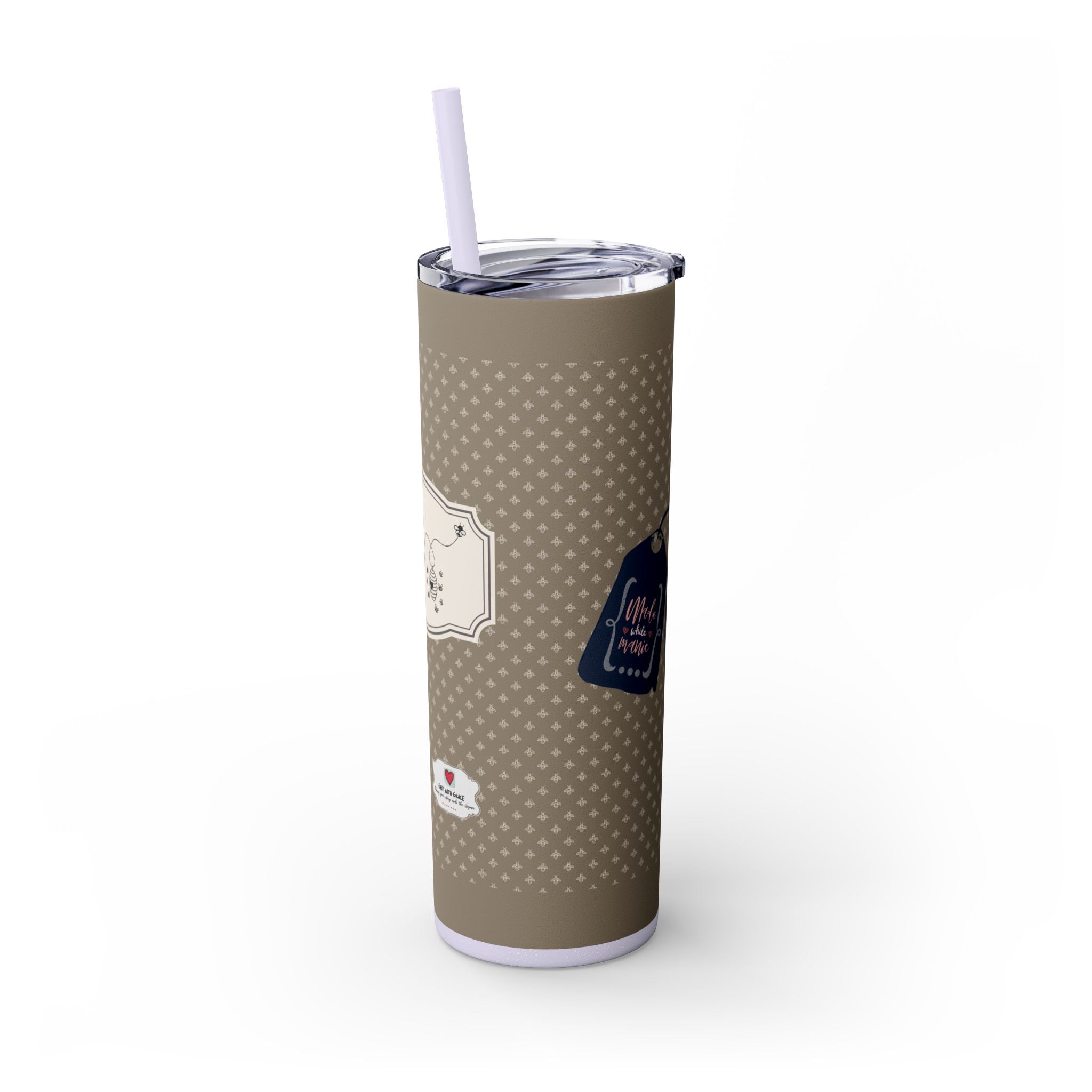 Grit With Grace Let It Be Brown 20oz Skinny Tumbler