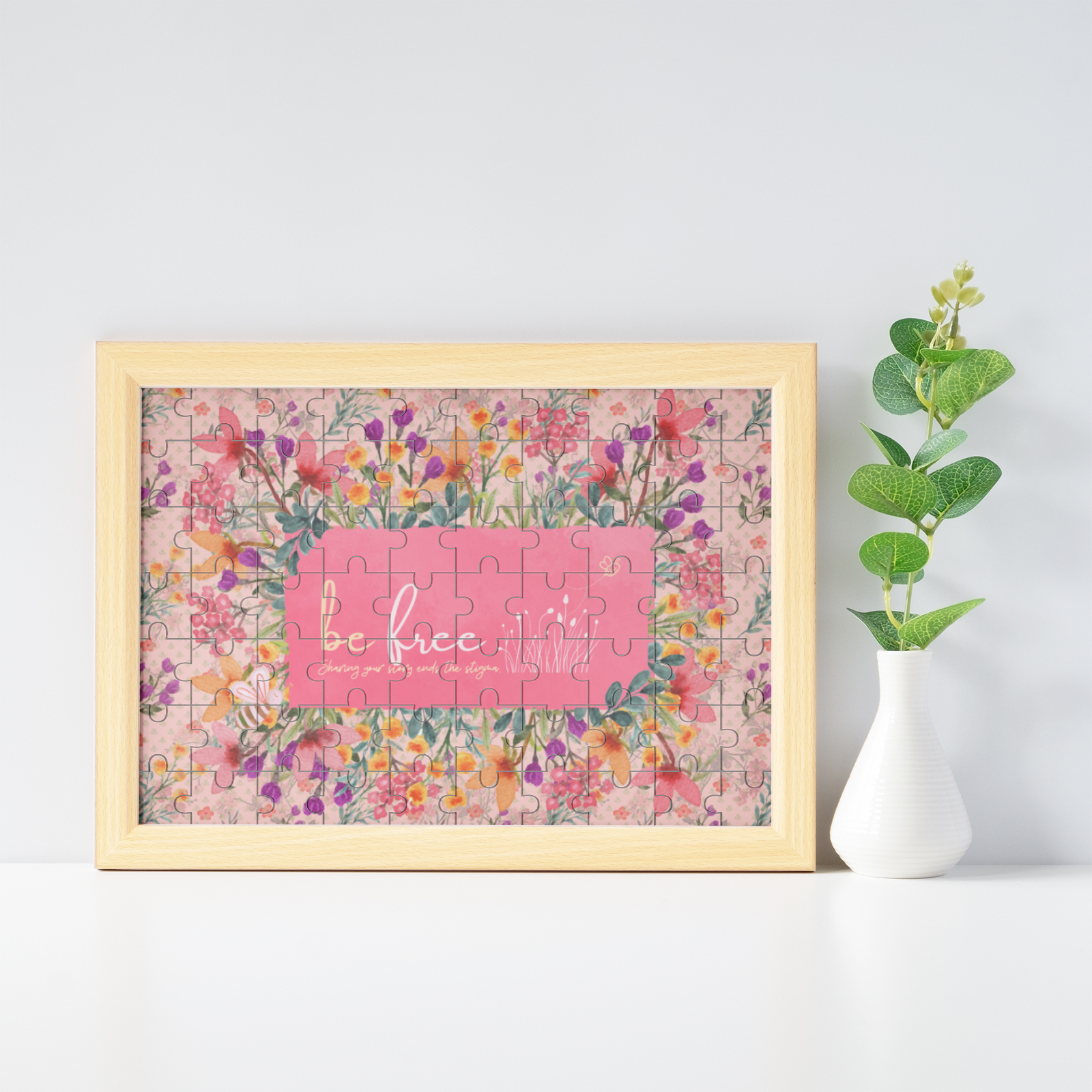 Bee Happy Series 'Embrace Freedom' Jigsaw Puzzles Photo Frame
