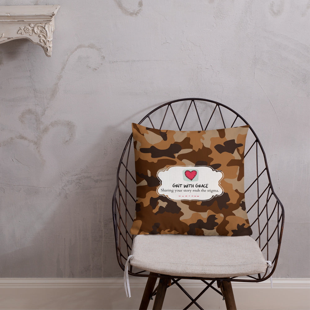 Army Enthusiast Camouflage Premium Throw Pillow