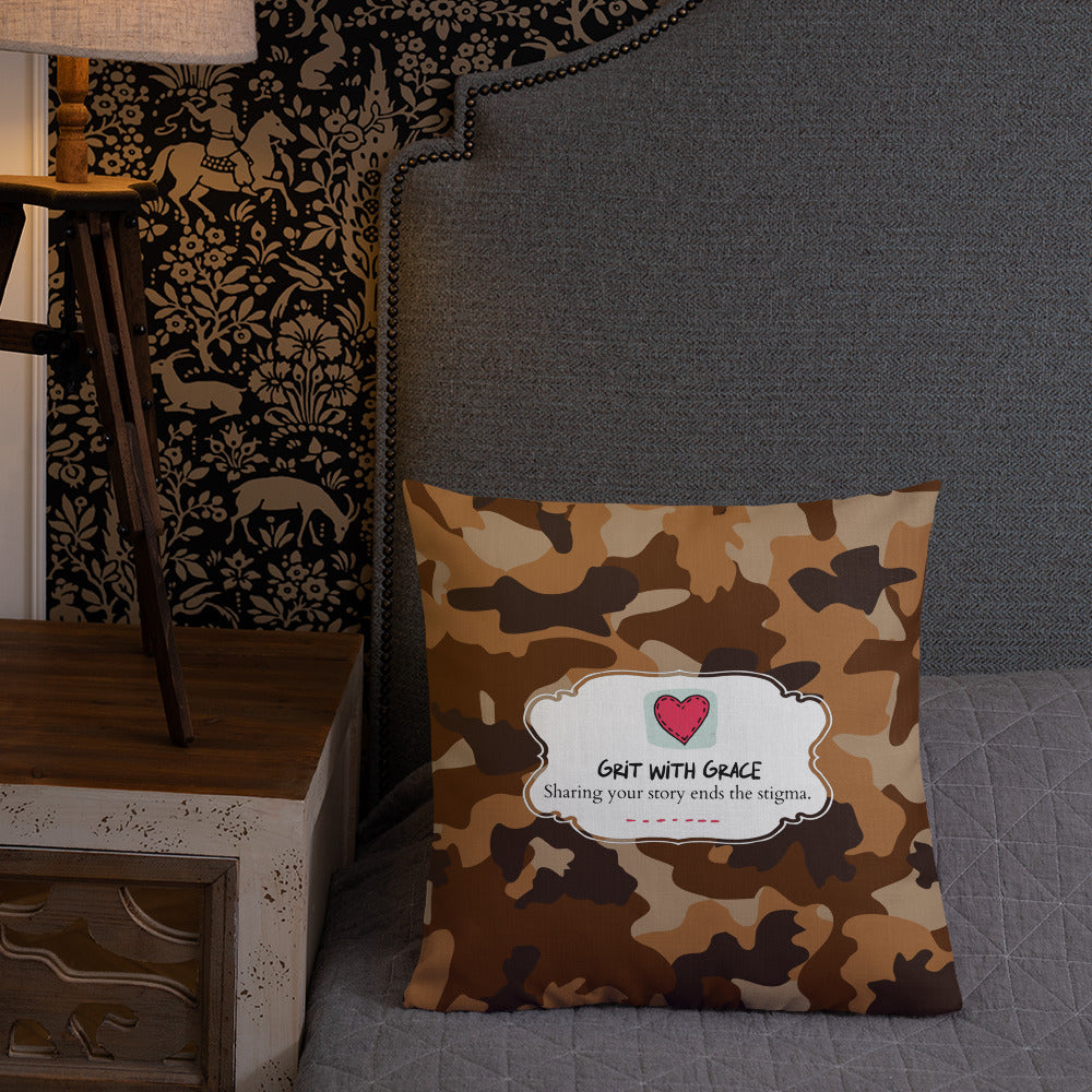 Army Enthusiast Camouflage Premium Throw Pillow