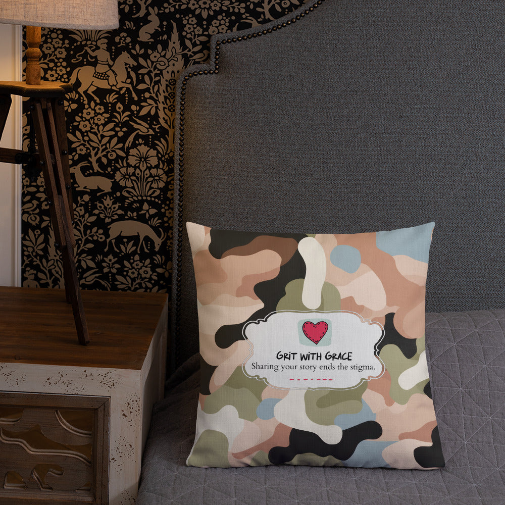 Army Enthusiast Camouflage Premium Throw Pillow