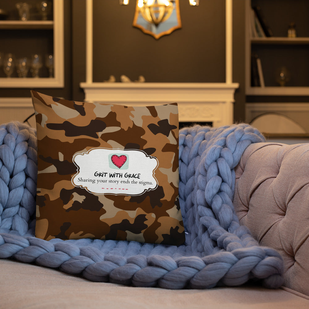 Army Enthusiast Camouflage Premium Throw Pillow