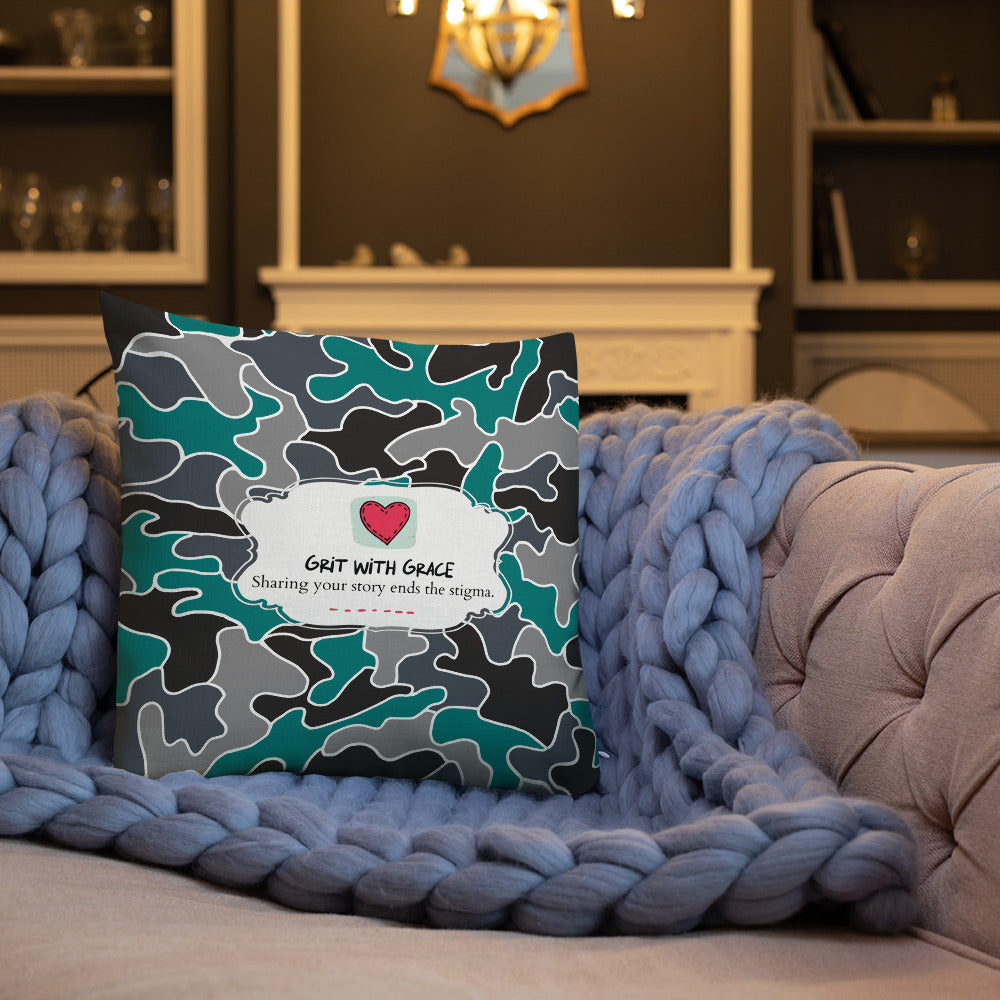 Army Enthusiast Camouflage Premium Throw Pillow