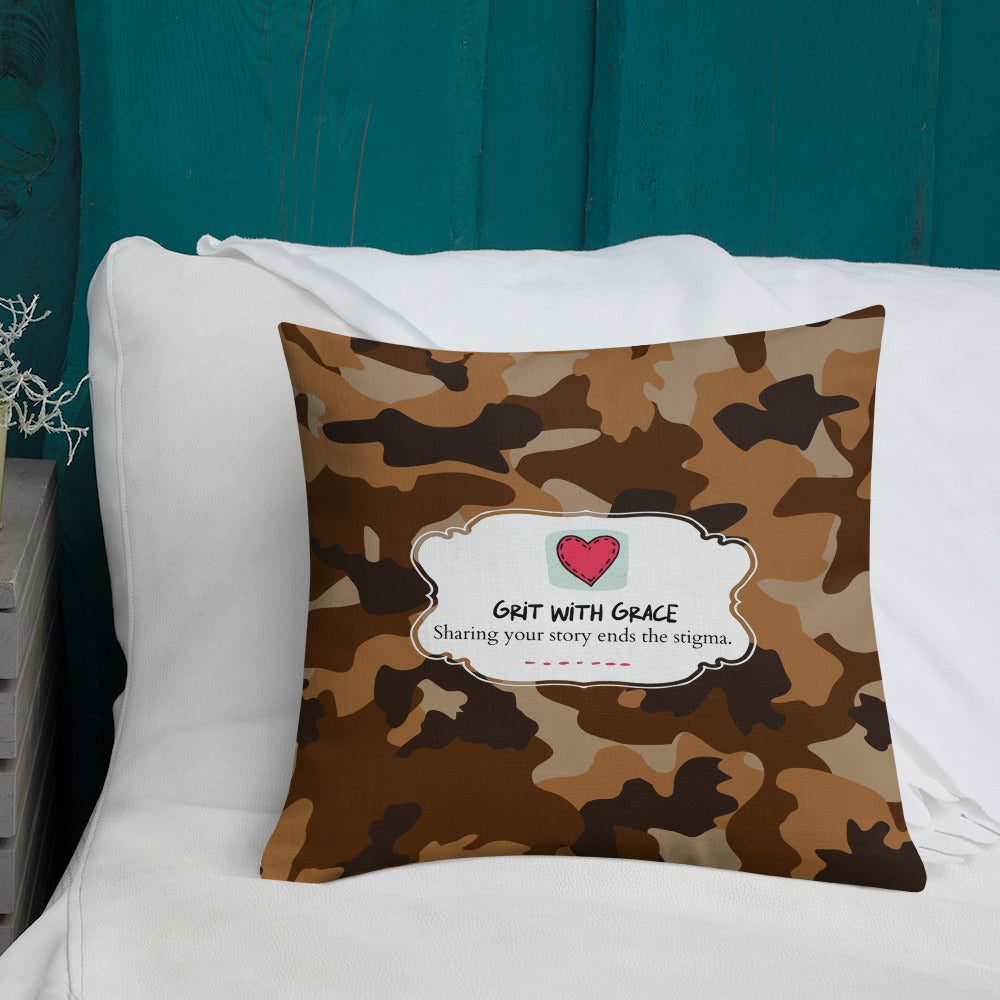 Army Enthusiast Camouflage Premium Throw Pillow