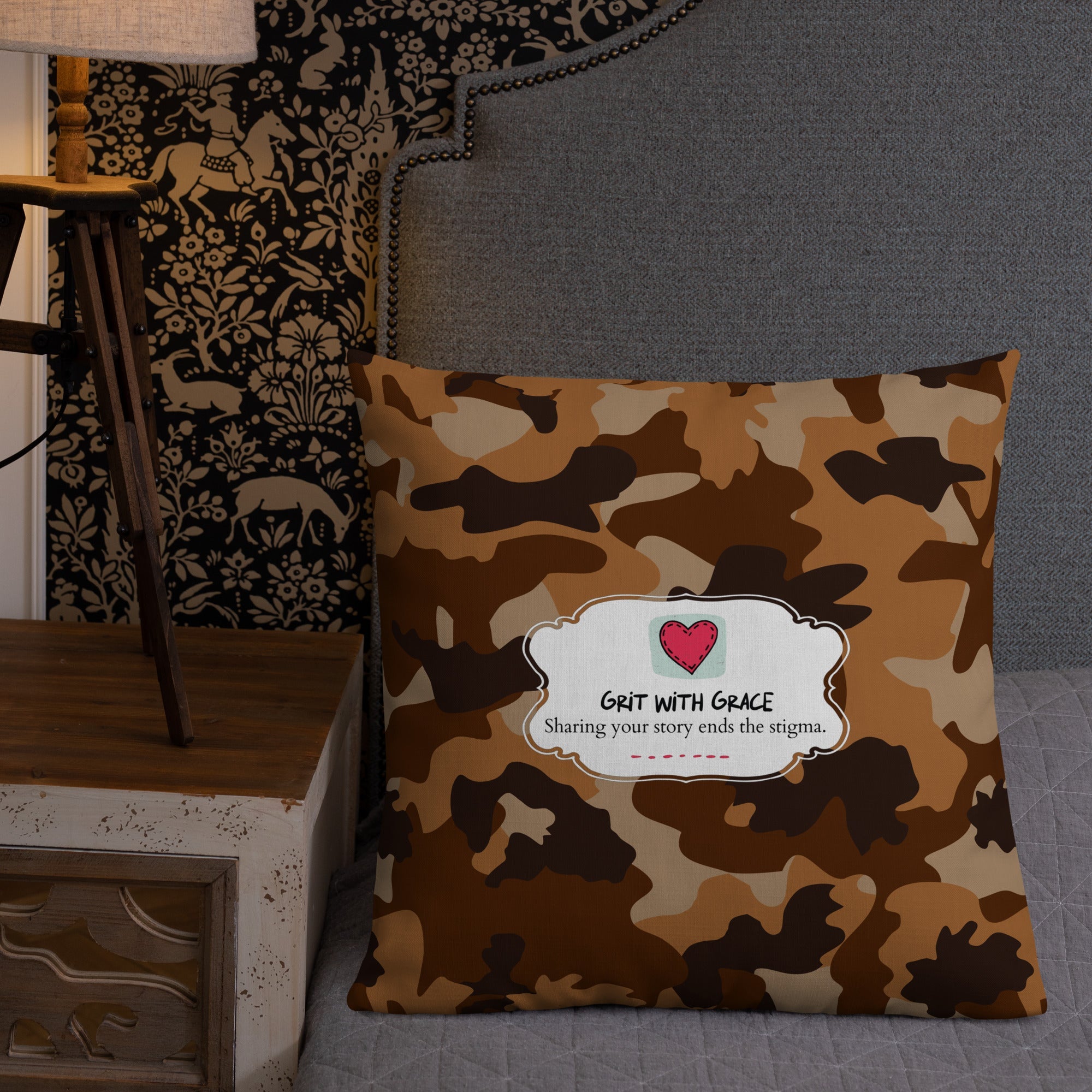 Army Enthusiast Camouflage Premium Throw Pillow