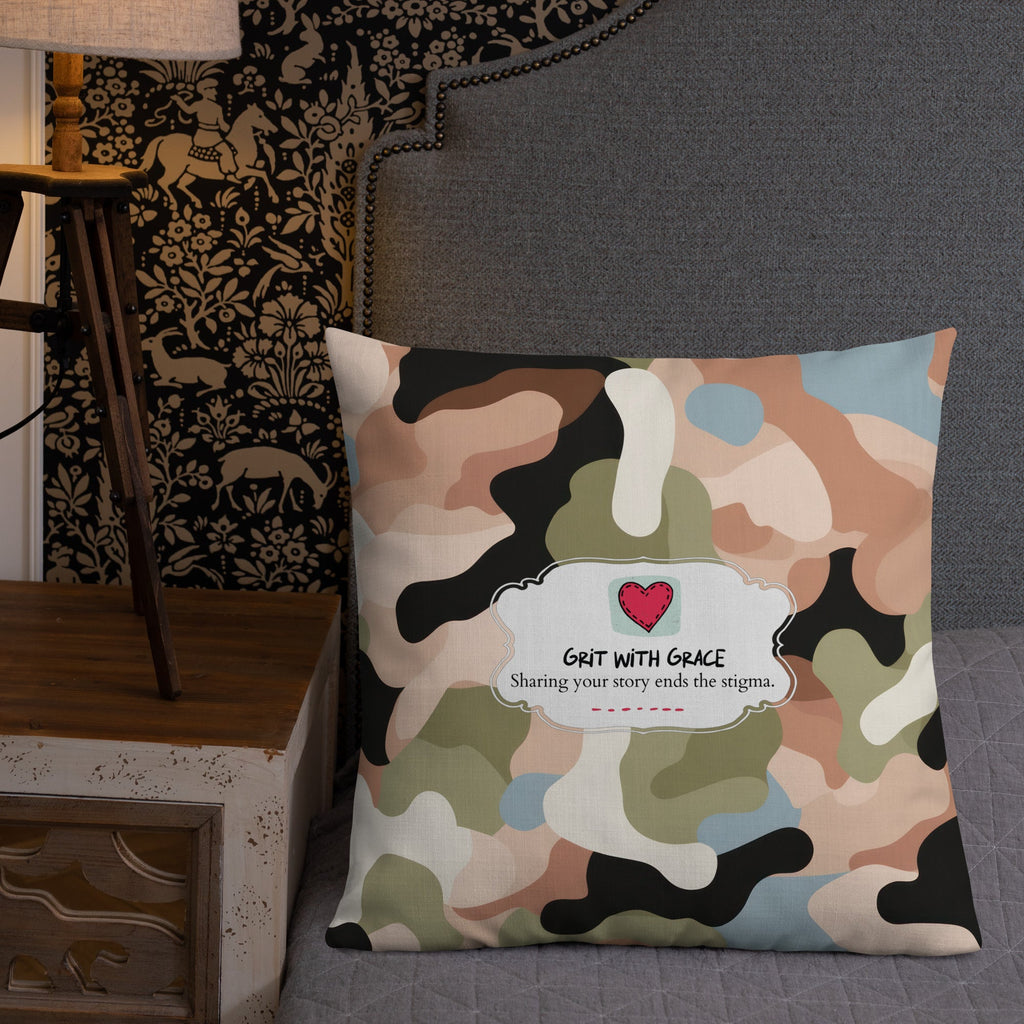 Army Enthusiast Camouflage Premium Throw Pillow