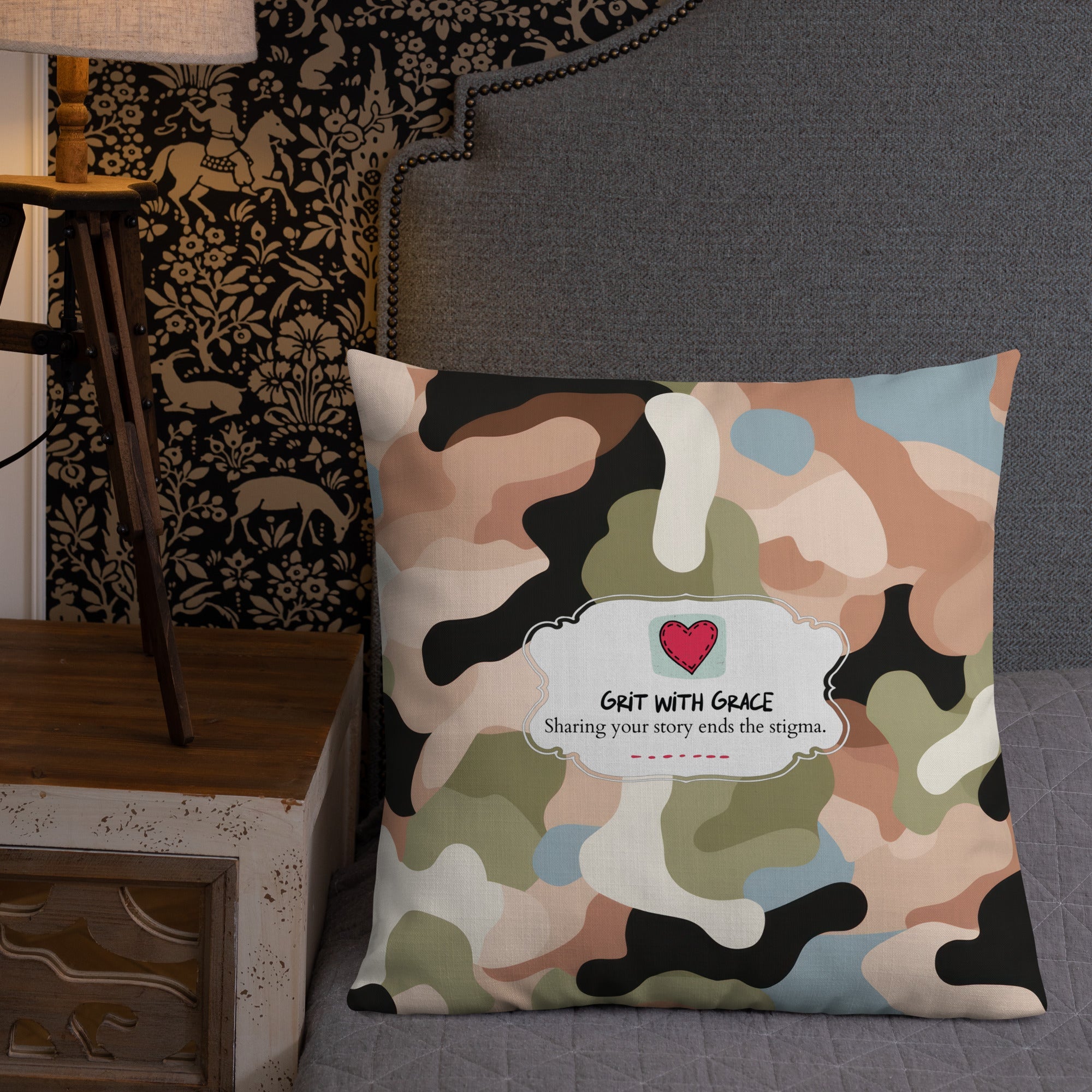 Army Enthusiast Camouflage Premium Throw Pillow