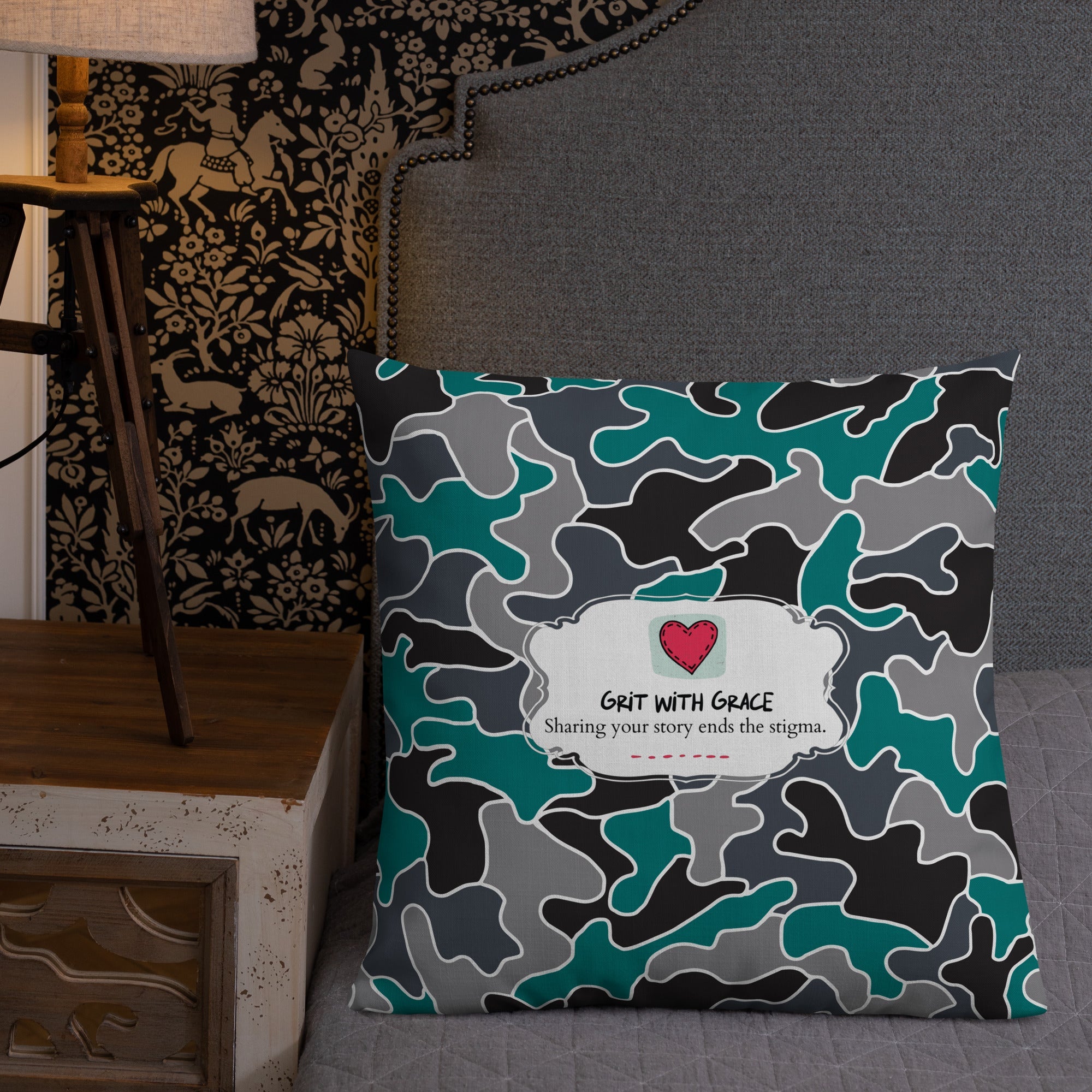 Army Enthusiast Camouflage Premium Throw Pillow