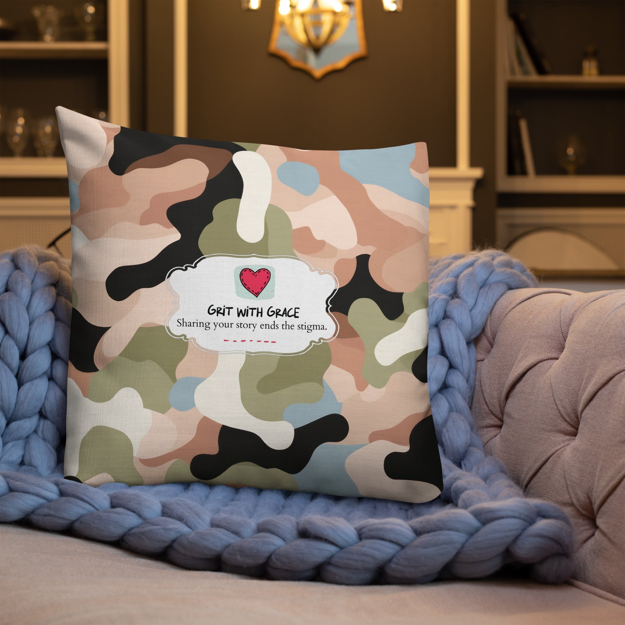 Army Enthusiast Camouflage Premium Throw Pillow