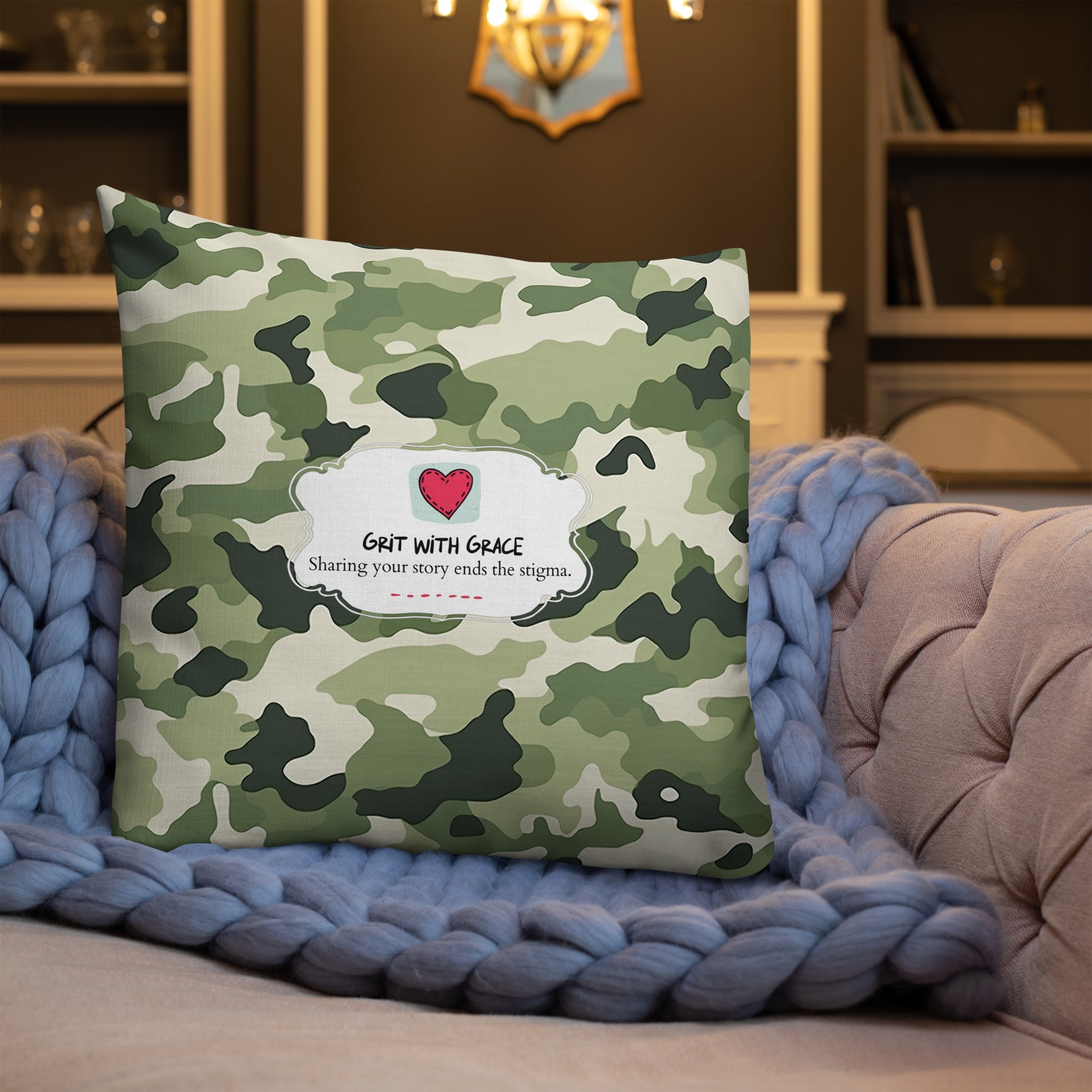 Army Enthusiast Camouflage Premium Throw Pillow