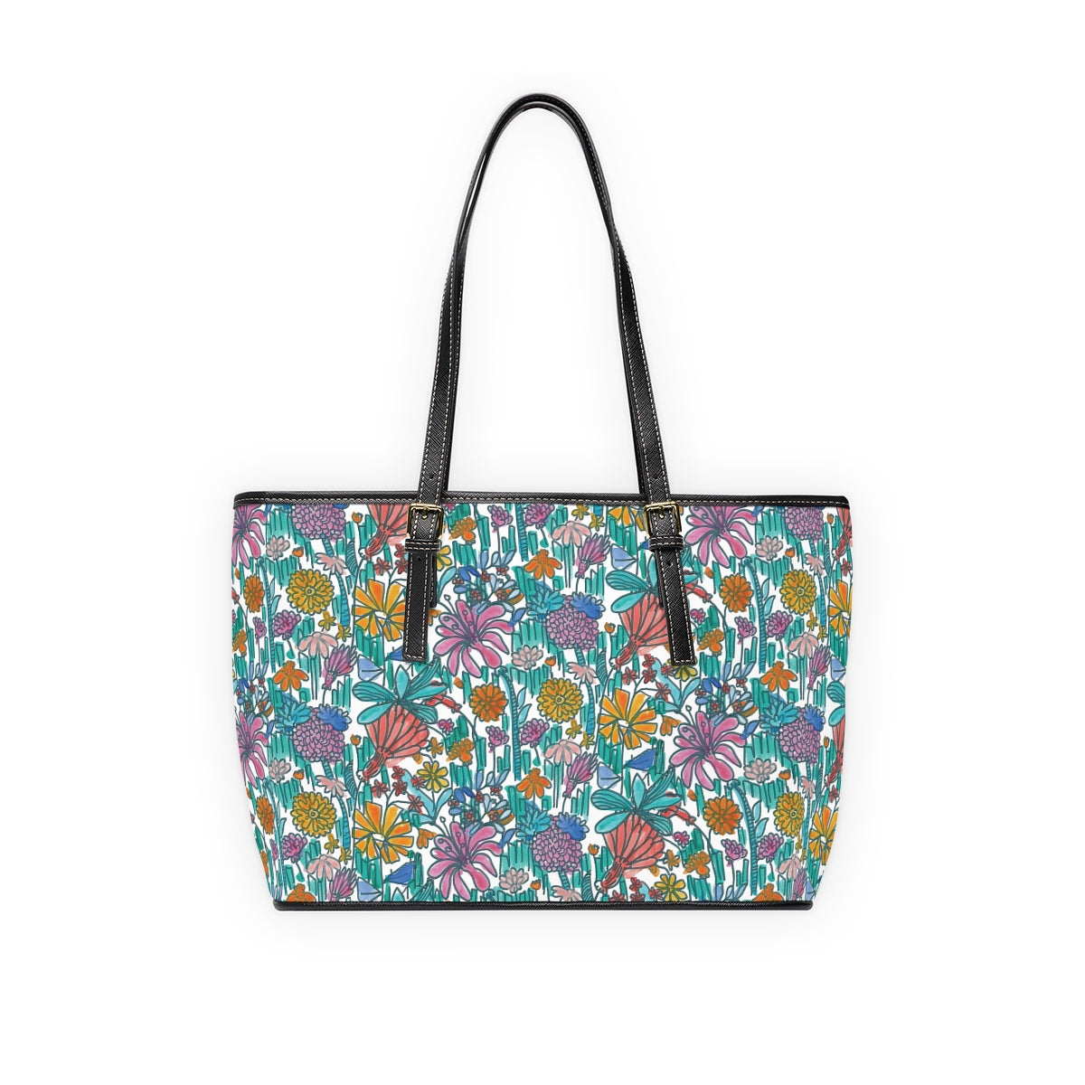Scene Stealer Garden PU Leather Shoulder Tote