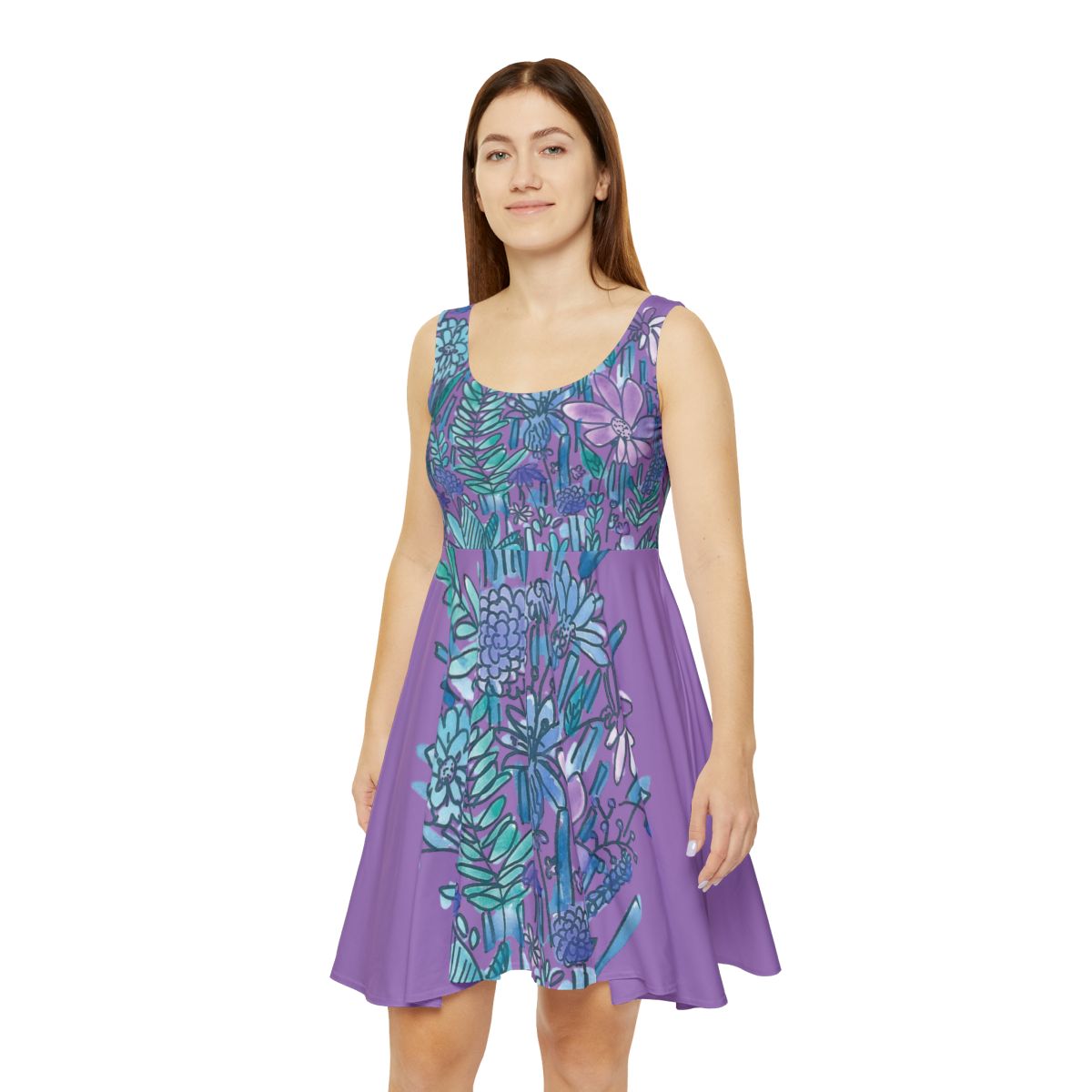 Scene Stealer Lavender Skater Dress