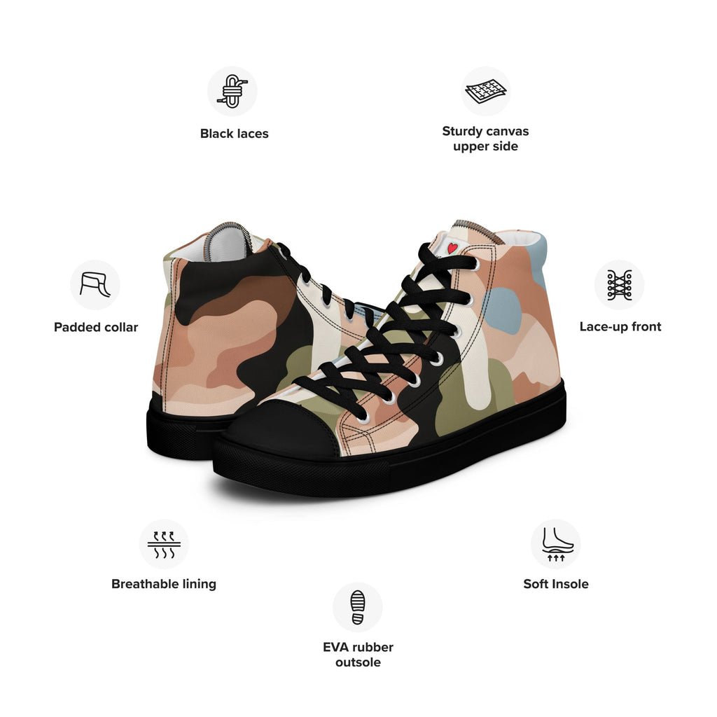 Army Enthusiast Men's High-Top Camouflage Sneakers
