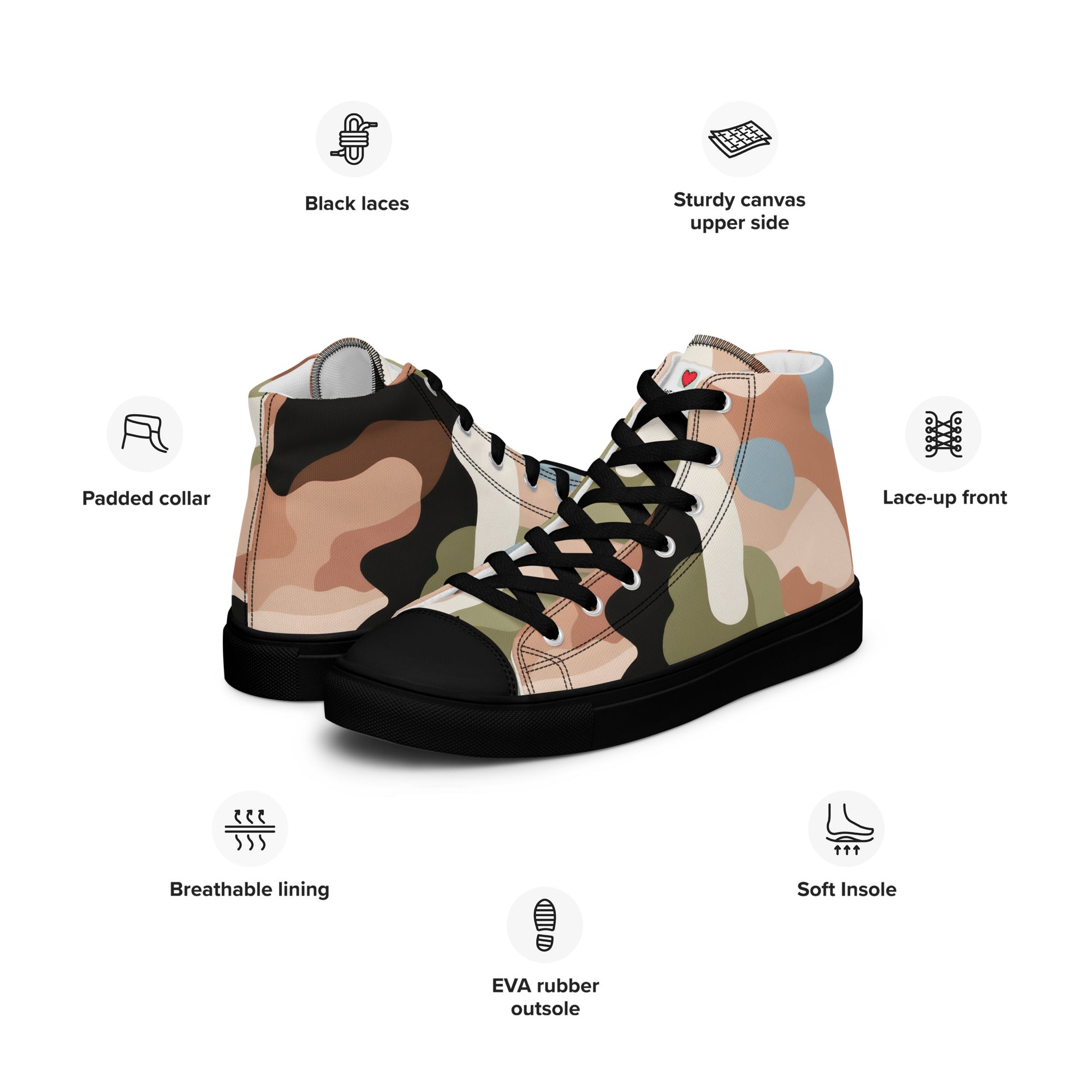 Army Enthusiast Men's High-Top Camouflage Sneakers