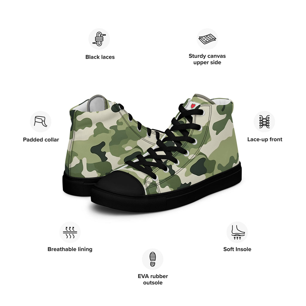 Army Enthusiast Men's High-Top Camouflage Sneakers