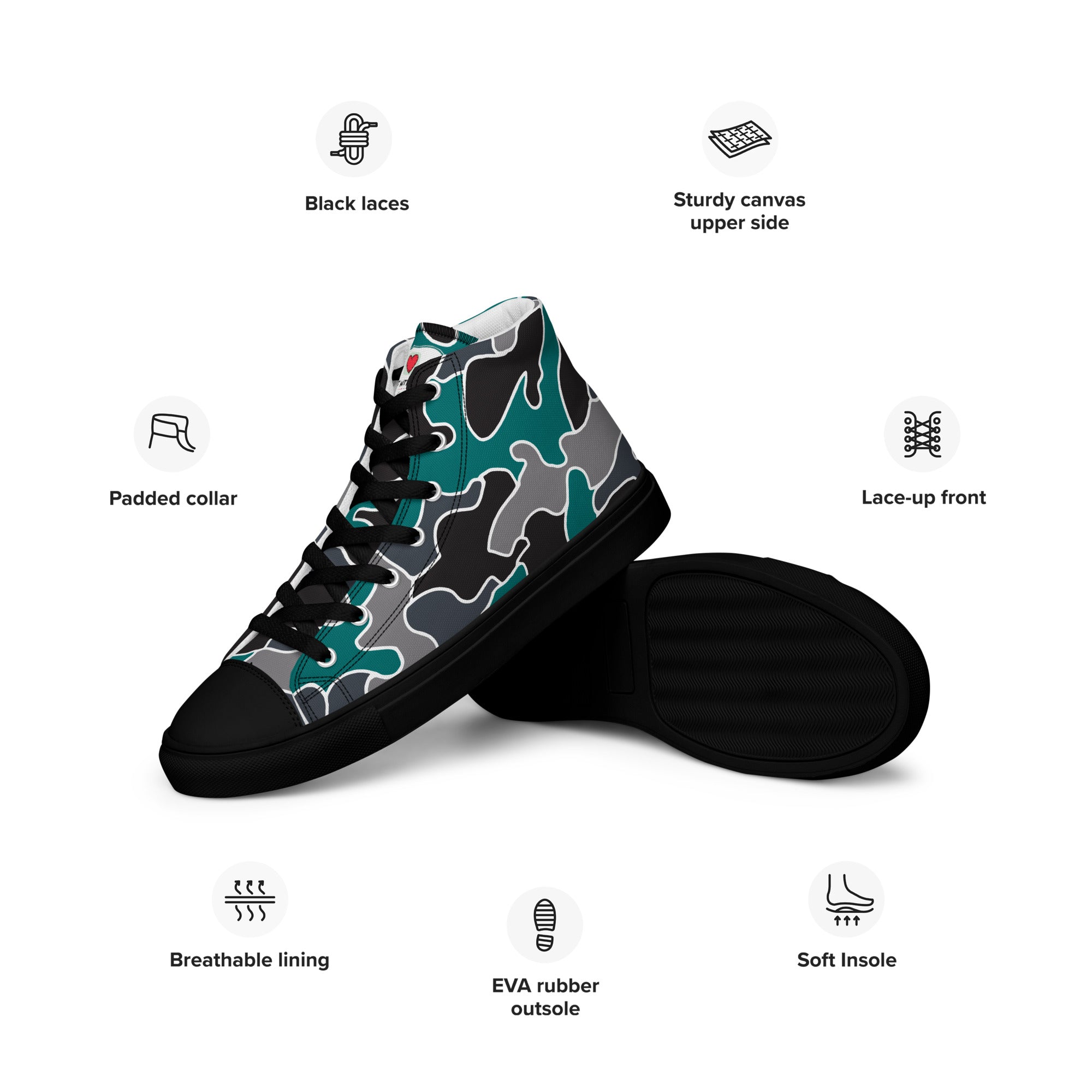 Army Enthusiast Men's High-Top Camouflage Sneakers