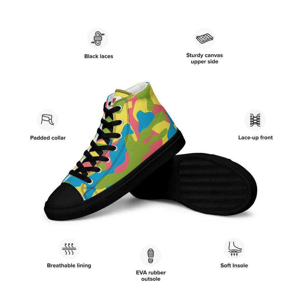 Army Enthusiast Men's High-Top Camouflage Sneakers