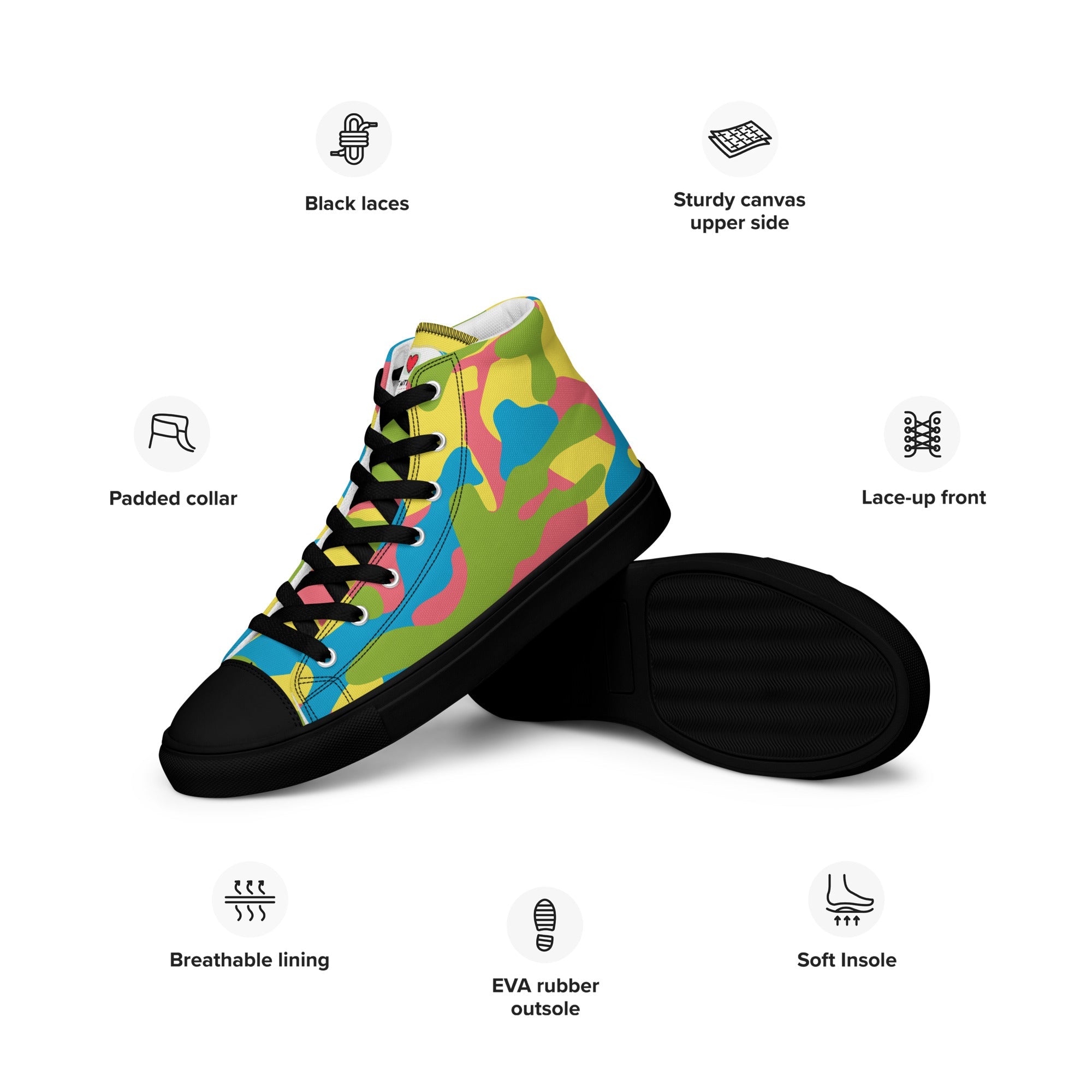 Army Enthusiast Men's High-Top Camouflage Sneakers