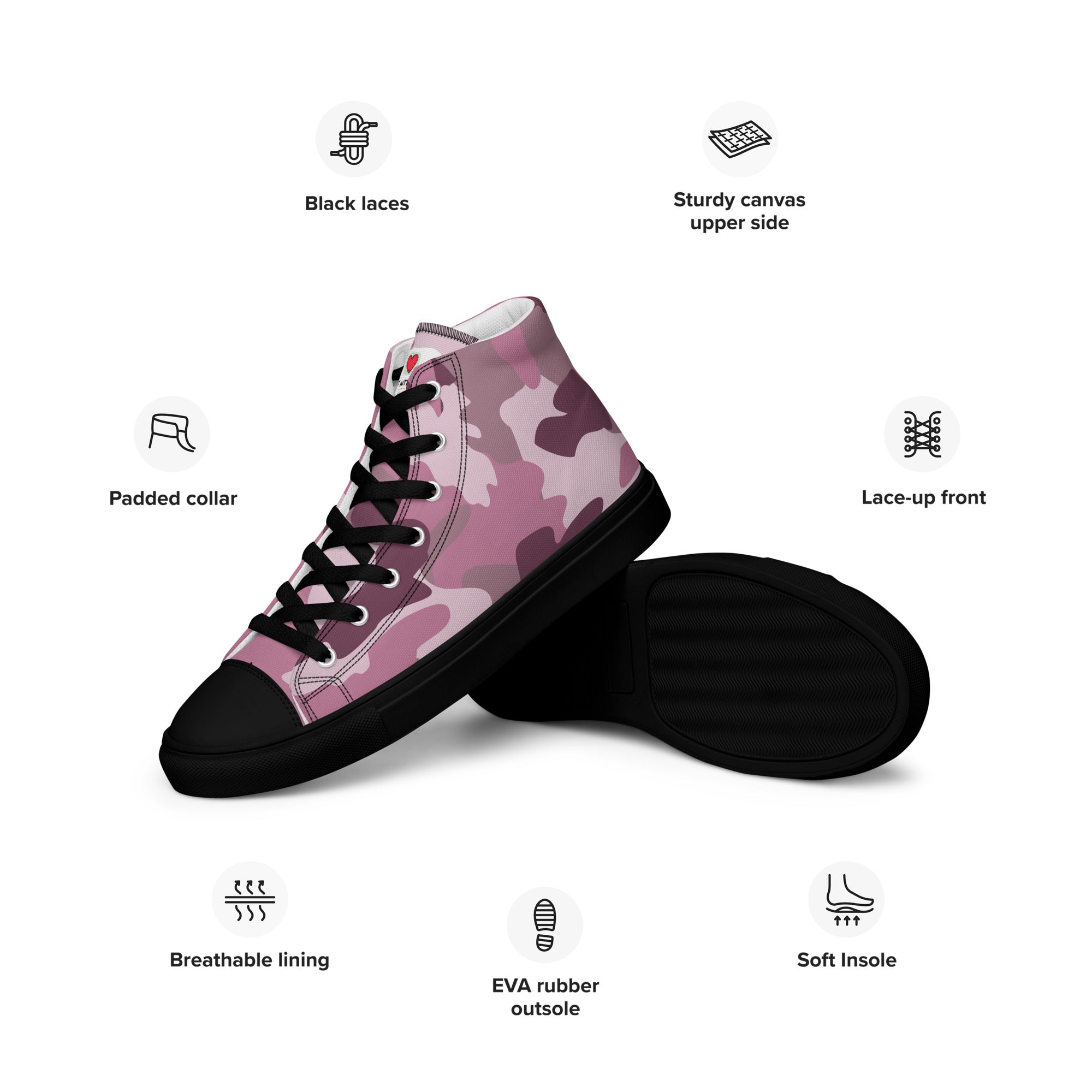 Army Enthusiast Men's High-Top Camouflage Sneakers