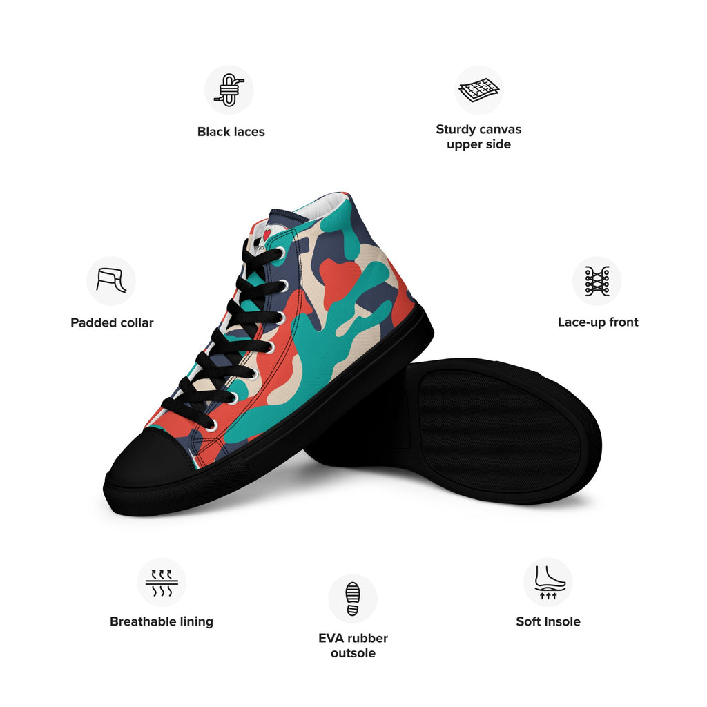 Army Enthusiast Men's High-Top Camouflage Sneakers