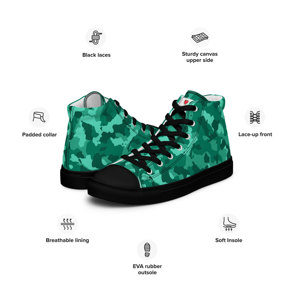 Army Enthusiast Men's High-Top Camouflage Sneakers