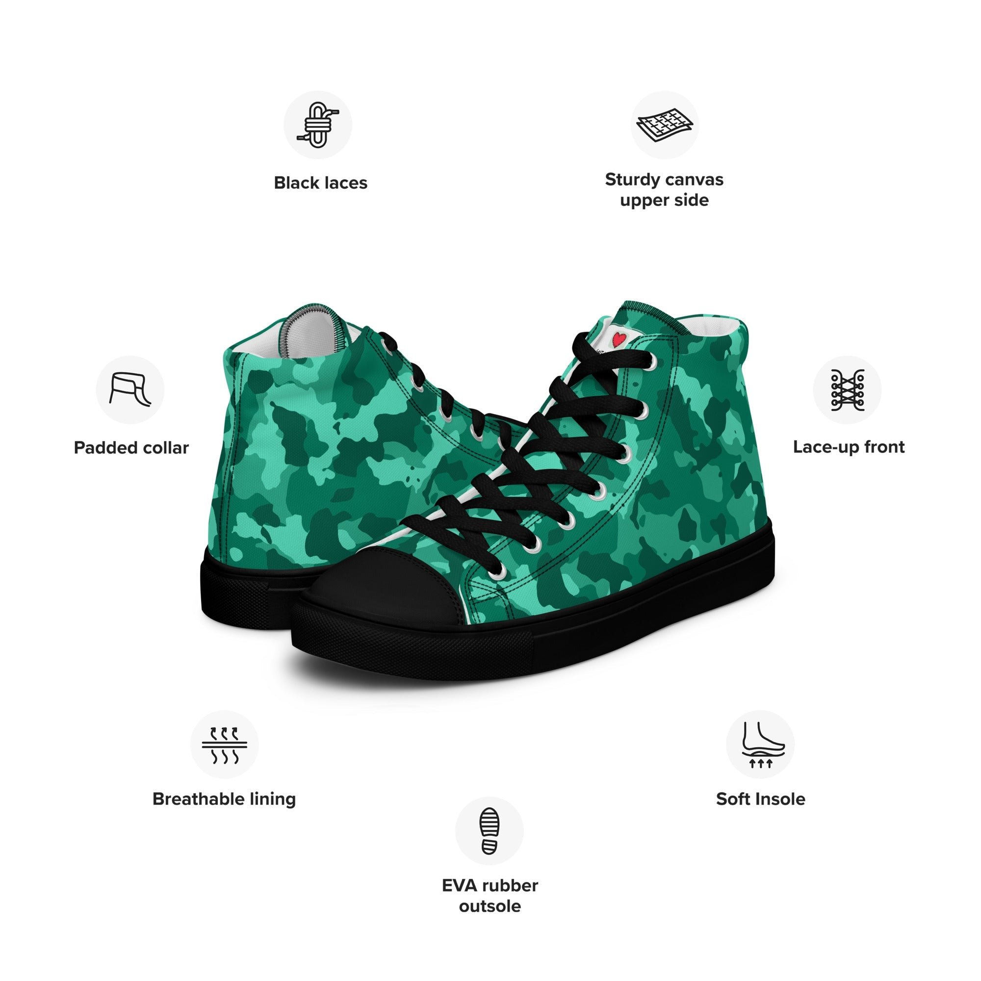 Army Enthusiast Men's High-Top Camouflage Sneakers