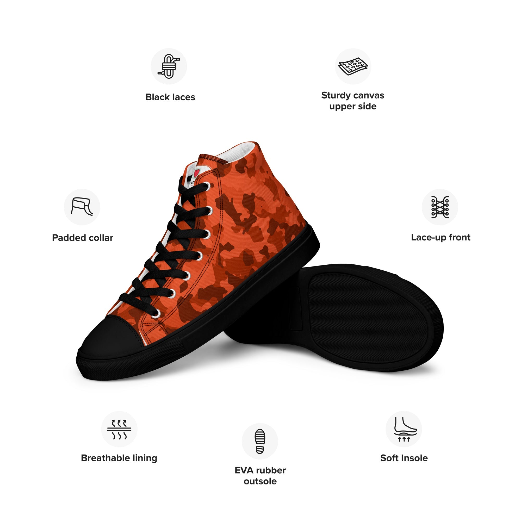 Army Enthusiast Men's High-Top Camouflage Sneakers