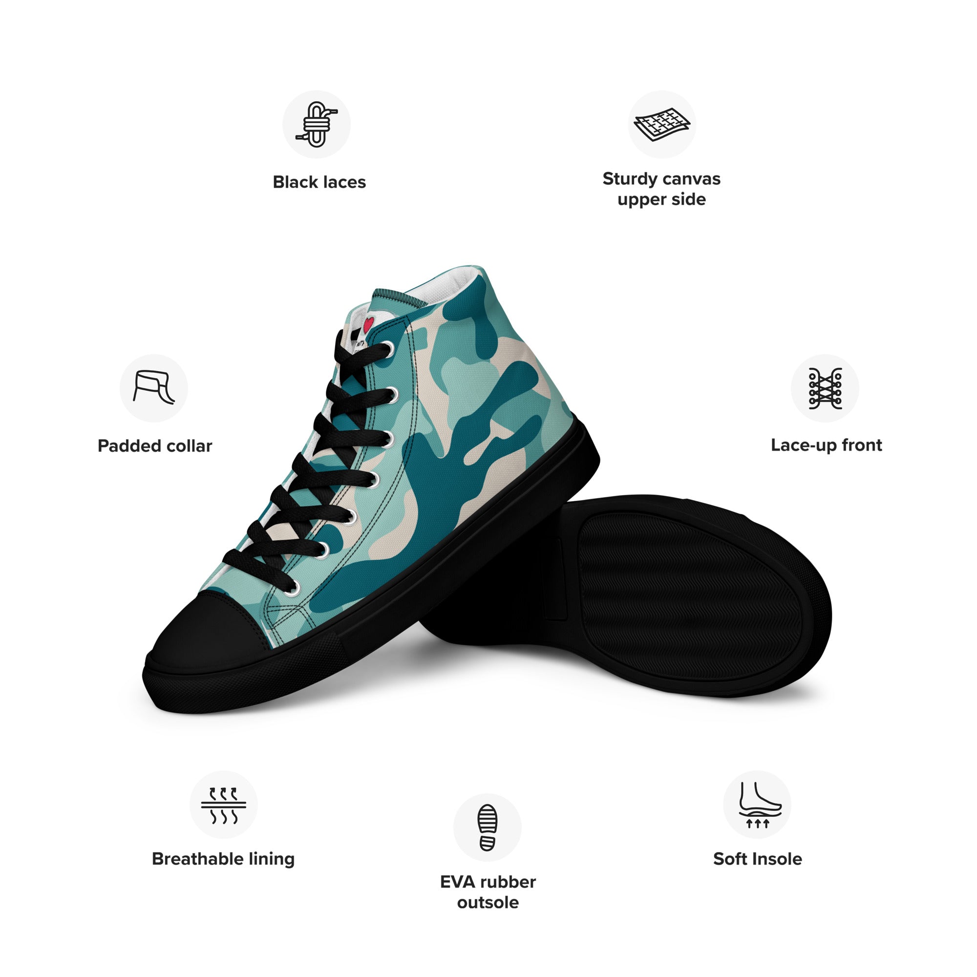Army Enthusiast Men's High-Top Camouflage Sneakers