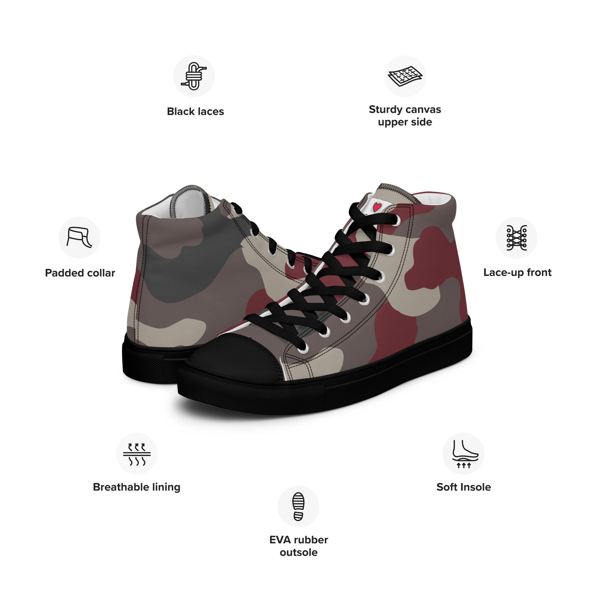 Army Enthusiast Men's High-Top Camouflage Sneakers