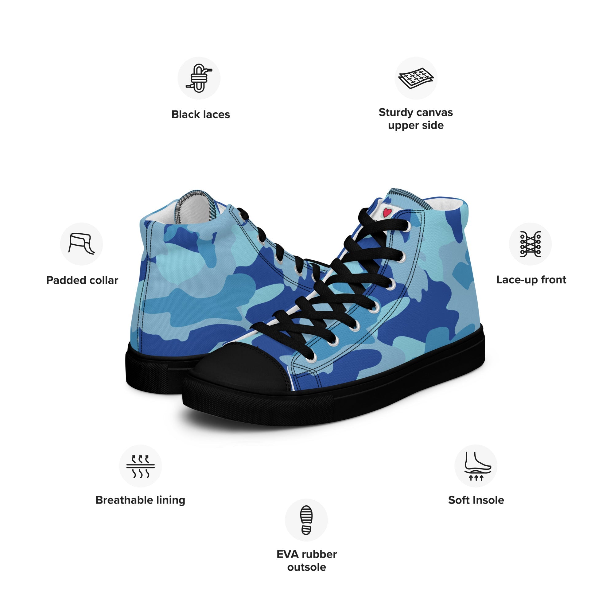 Army Enthusiast Men's High-Top Camouflage Sneakers