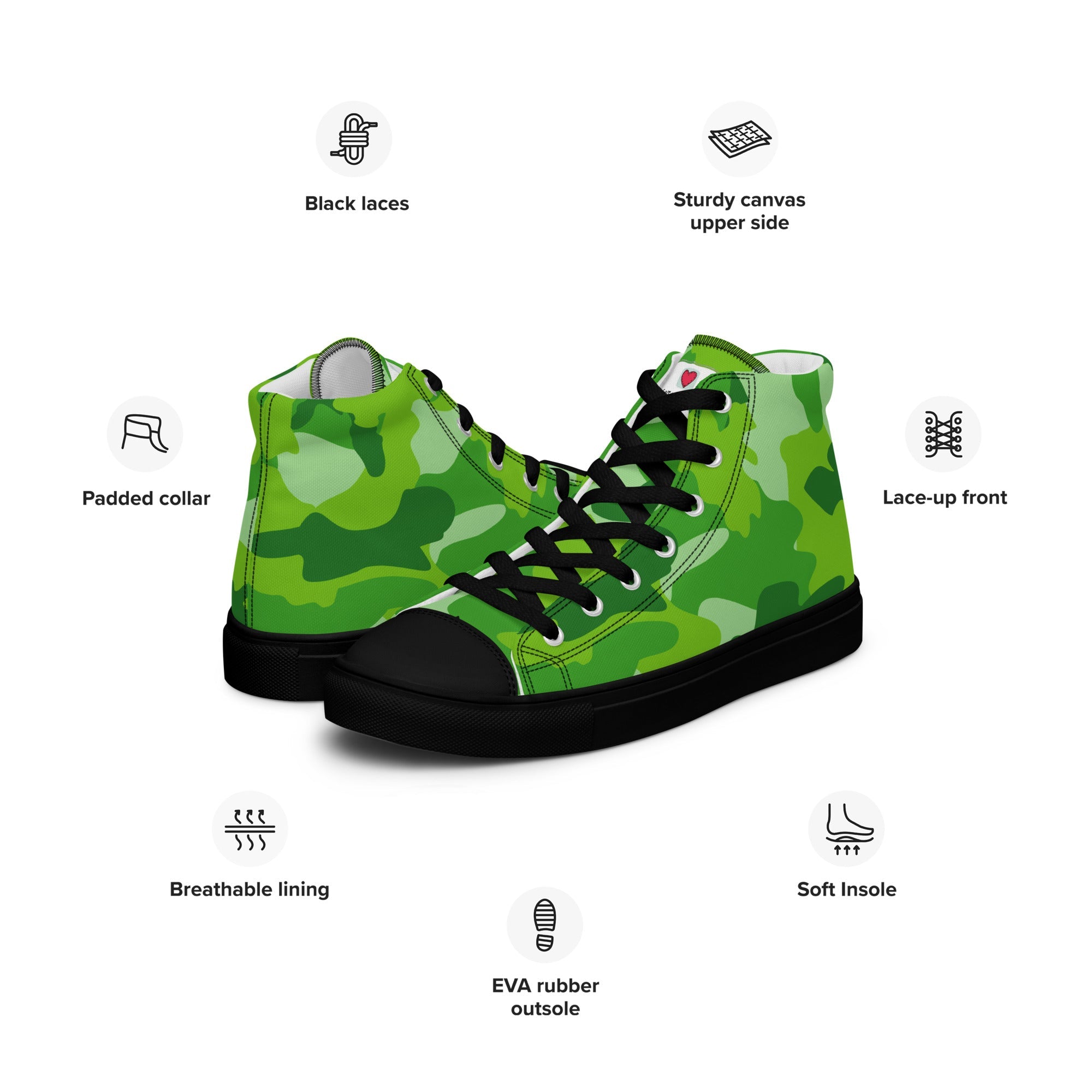 Army Enthusiast Men's High-Top Camouflage Sneakers