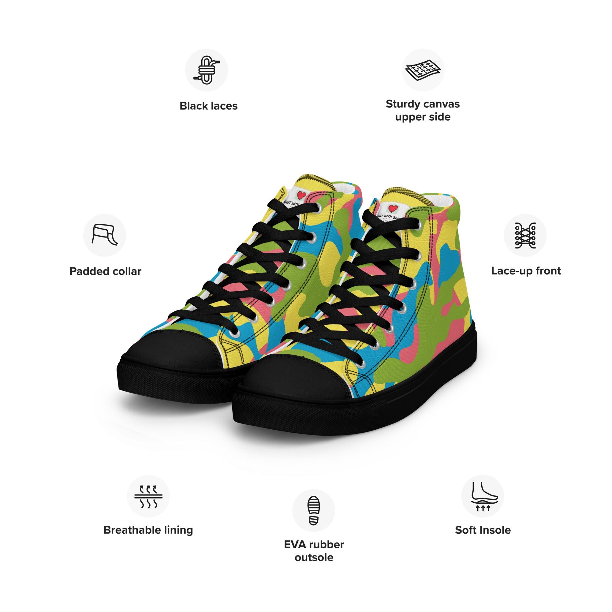 Army Enthusiast Men's High-Top Camouflage Sneakers