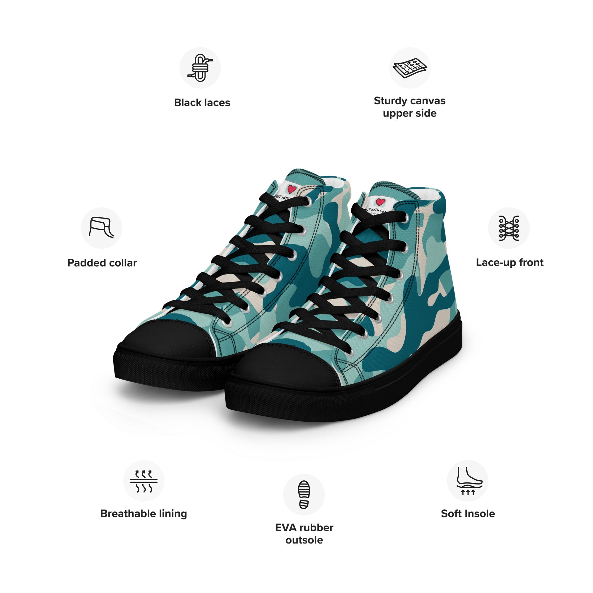 Army Enthusiast Men's High-Top Camouflage Sneakers