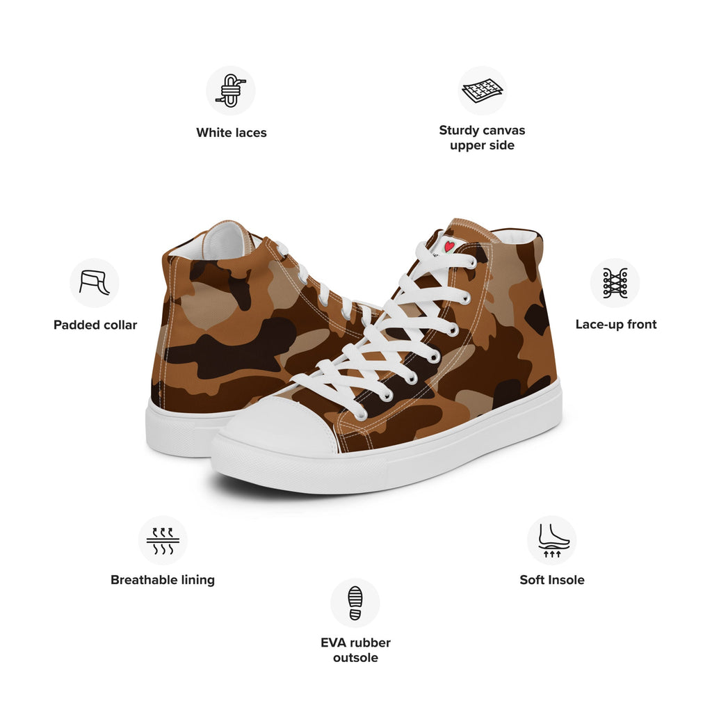 Army Enthusiast Men's High-Top Camouflage Sneakers