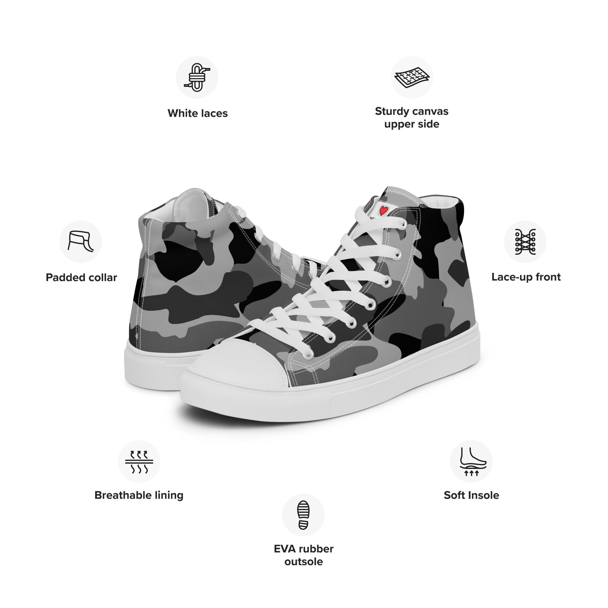 Army Enthusiast Men's High-Top Camouflage Sneakers