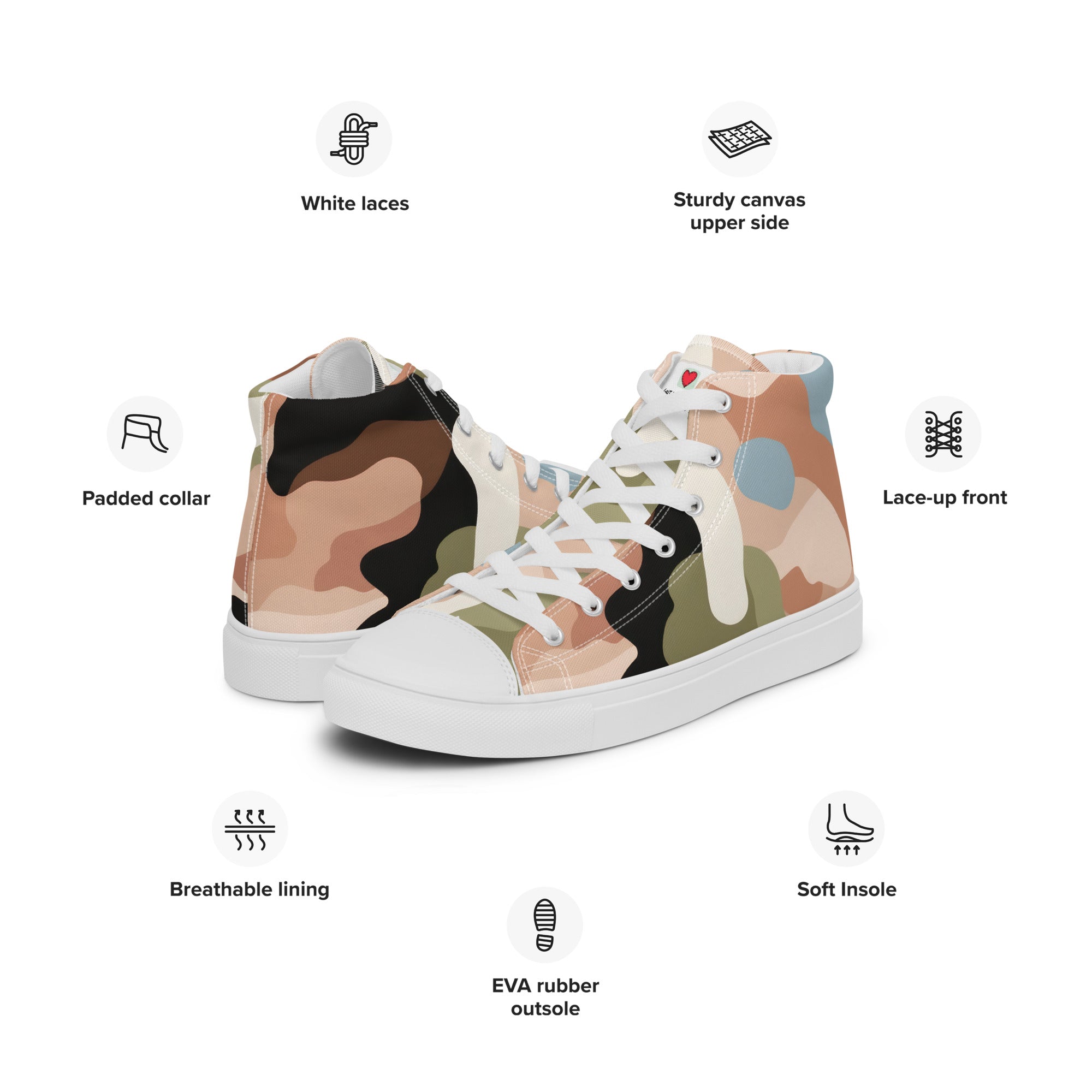 Army Enthusiast Men's High-Top Camouflage Sneakers