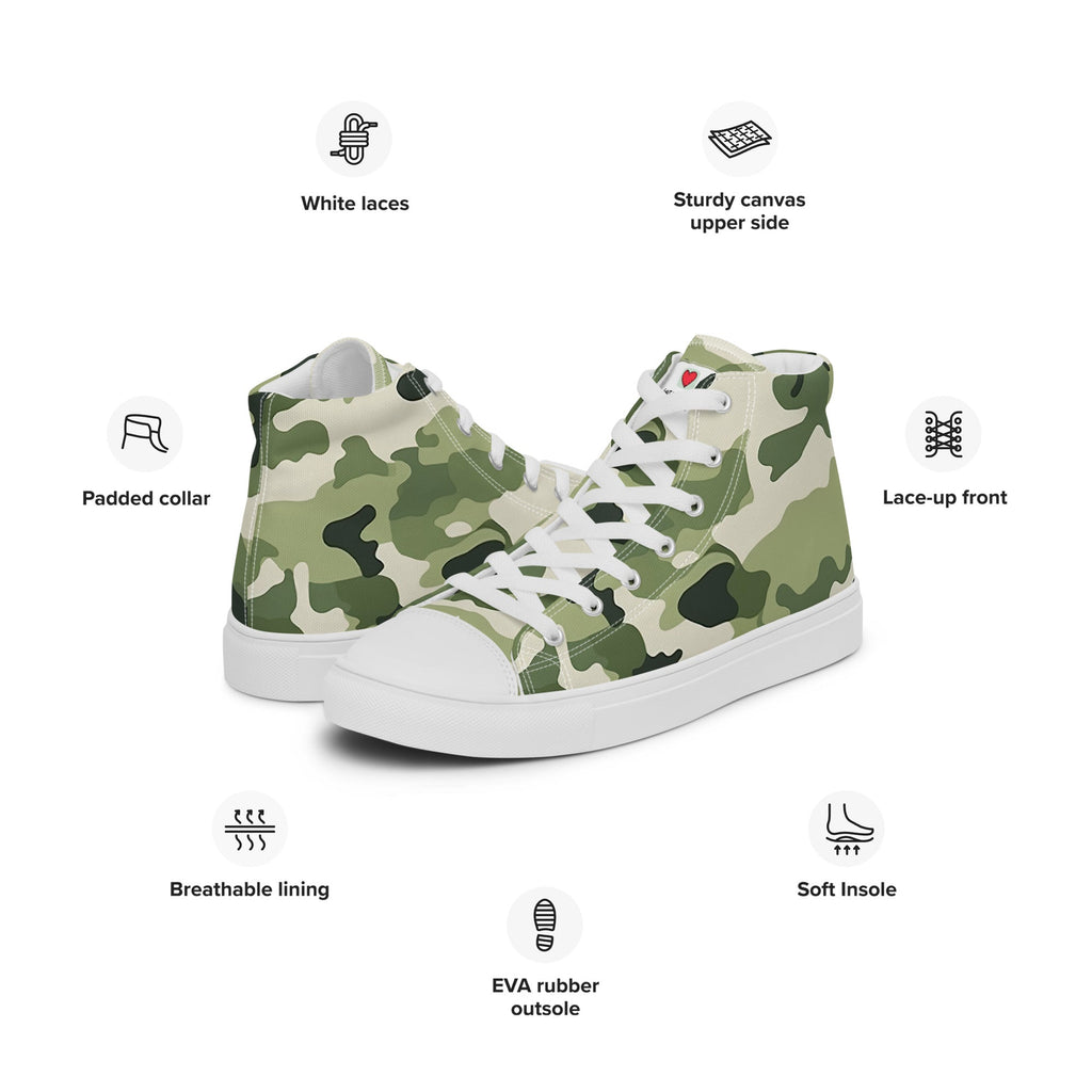 Army Enthusiast Men's High-Top Camouflage Sneakers