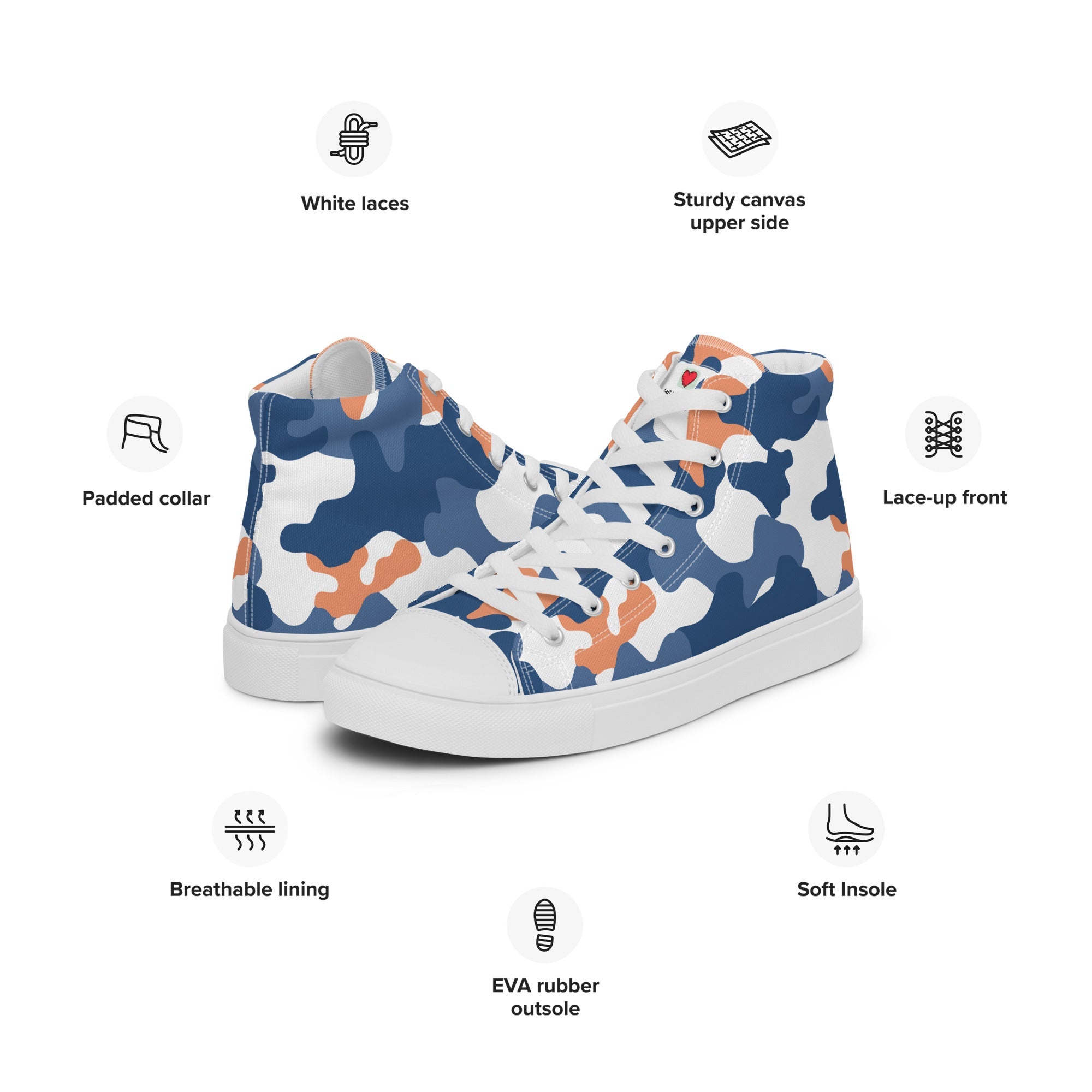 Army Enthusiast Men's High-Top Camouflage Sneakers