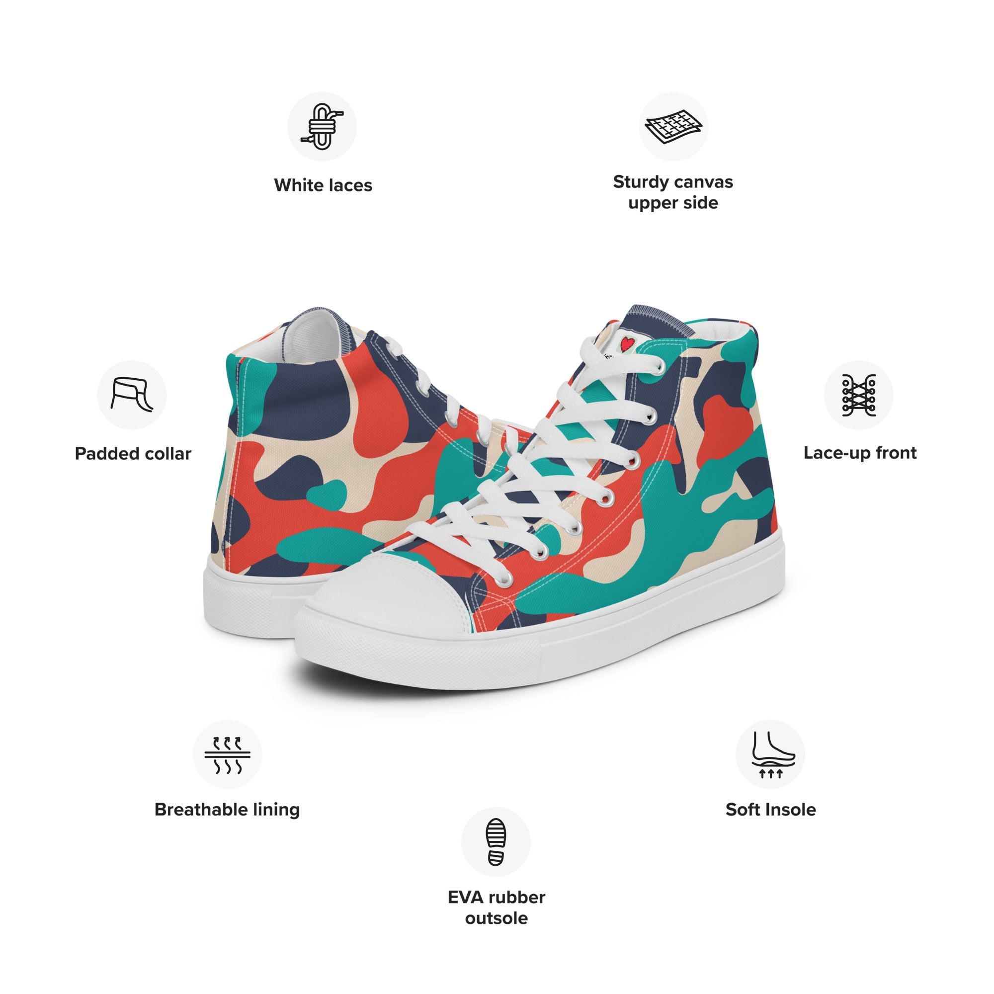 Army Enthusiast Men's High-Top Camouflage Sneakers
