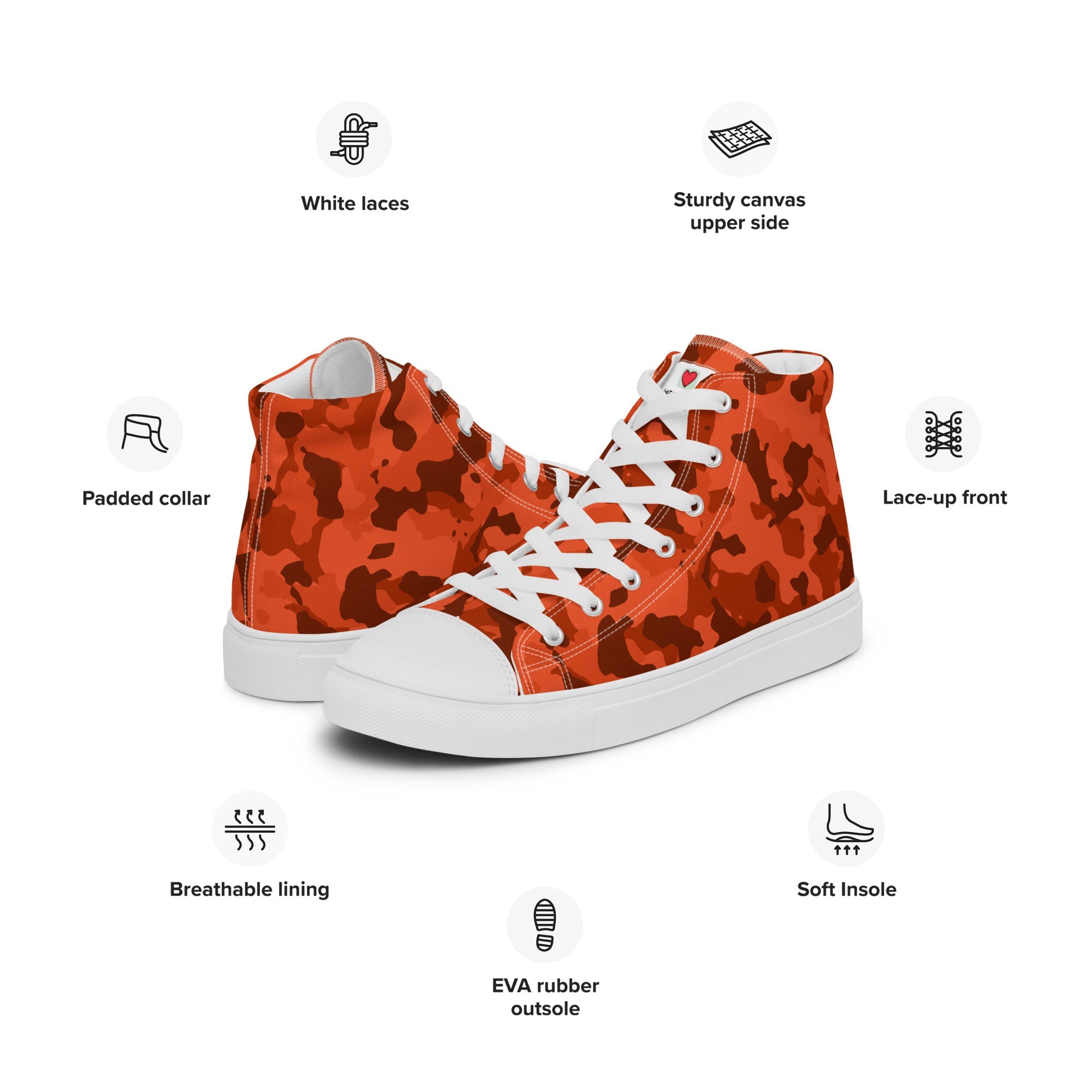 Army Enthusiast Men's High-Top Camouflage Sneakers