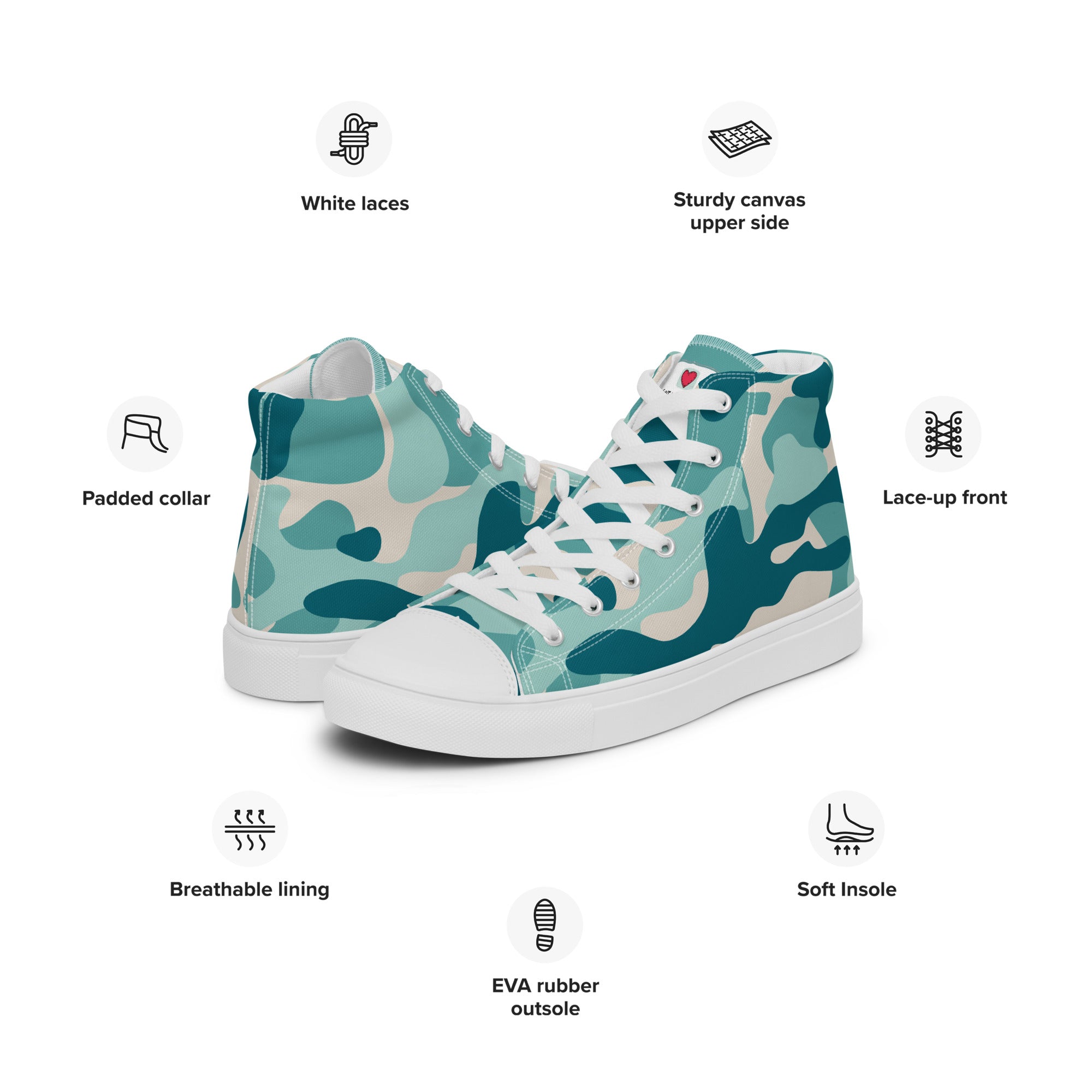 Army Enthusiast Men's High-Top Camouflage Sneakers