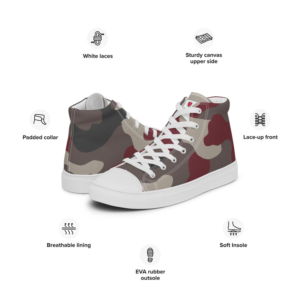 Army Enthusiast Men's High-Top Camouflage Sneakers