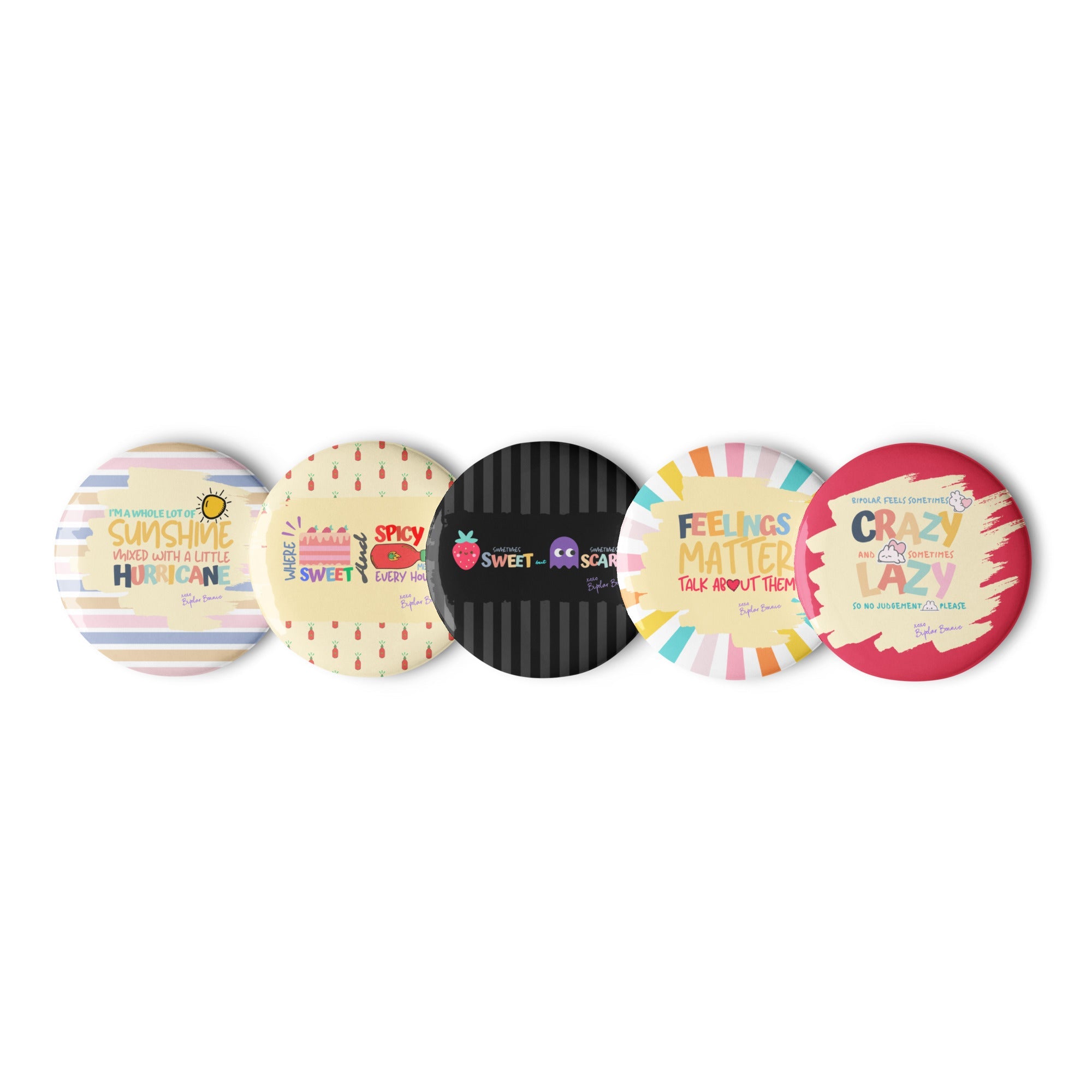 Bipolar Bonnie Series Set of pin buttons