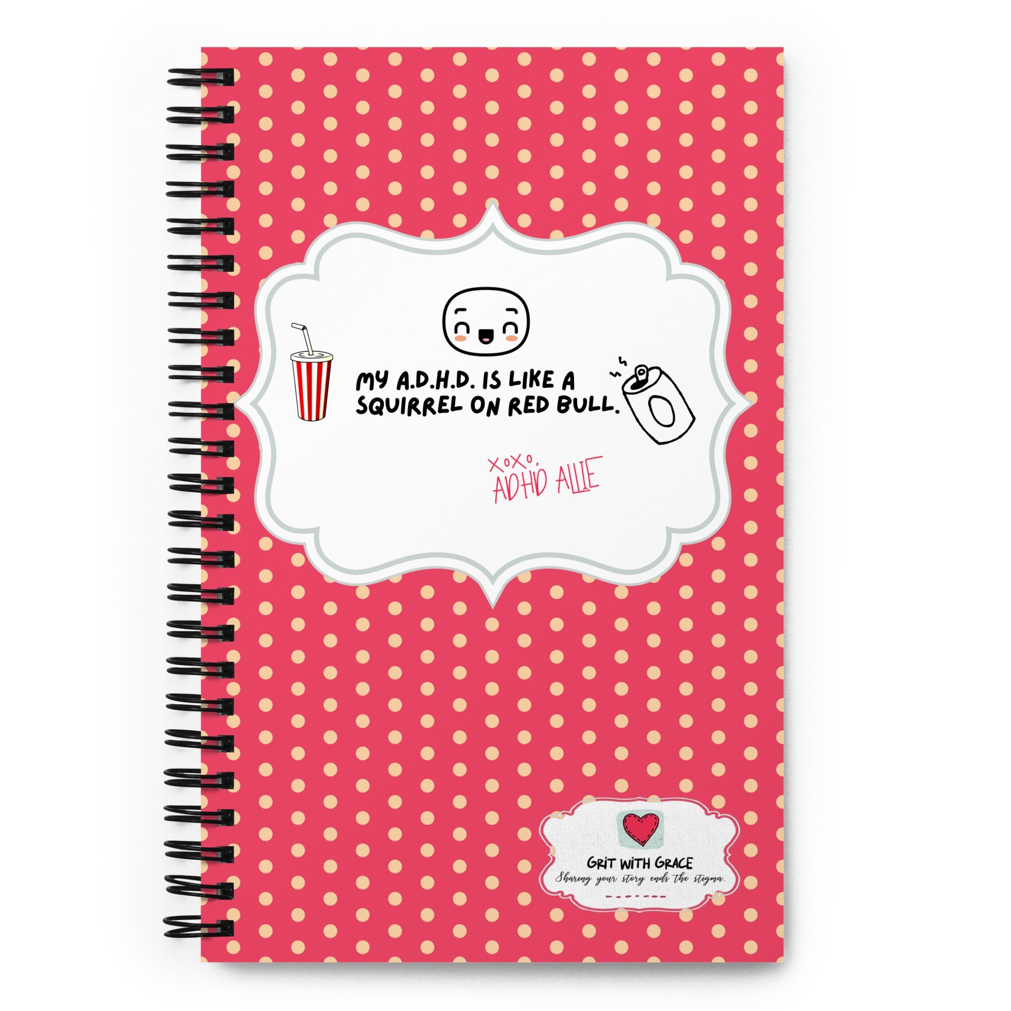 ADHD Allie 'Squirrel On Red Bull' Notebook