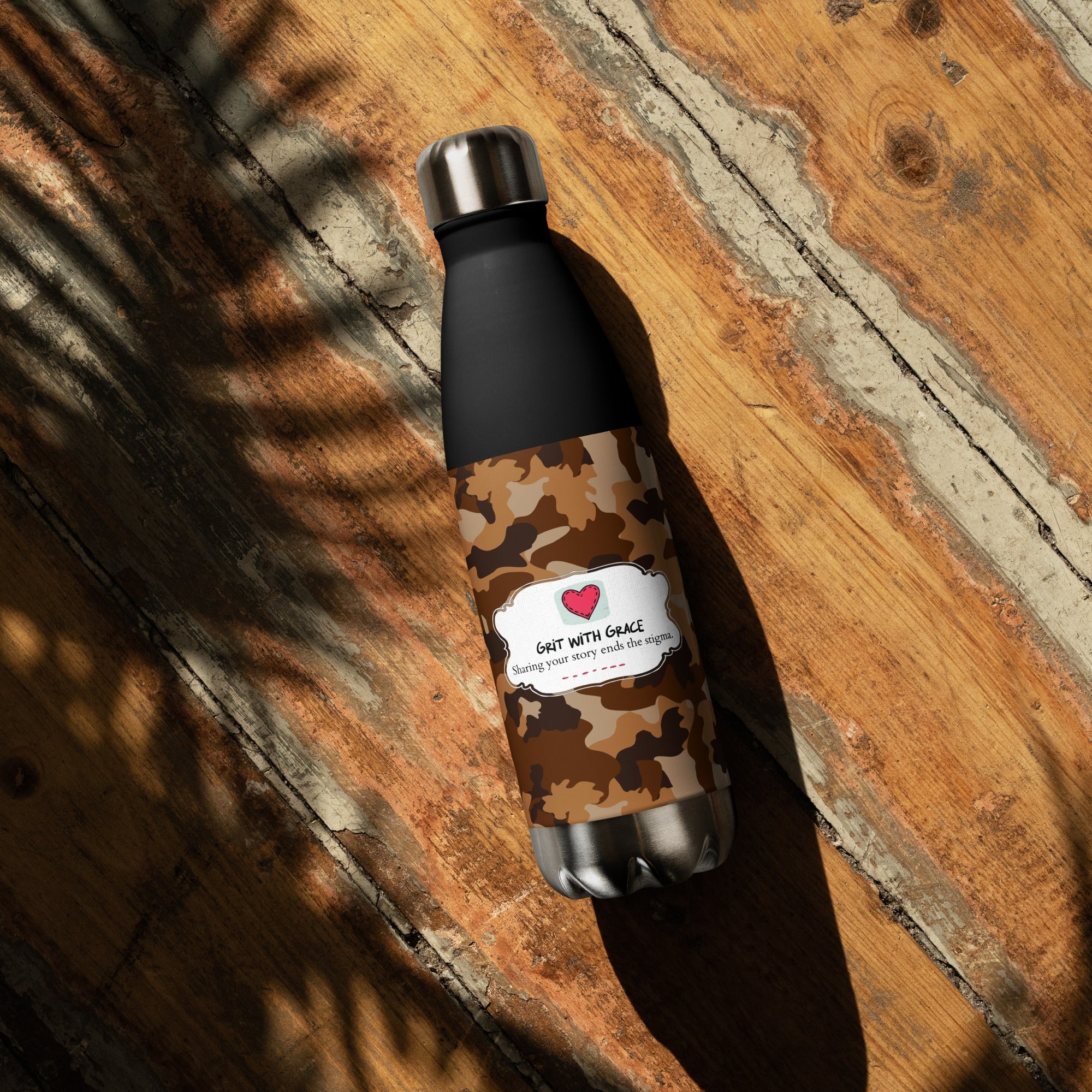 Army Enthusiast Camouflage Steel Water Bottle